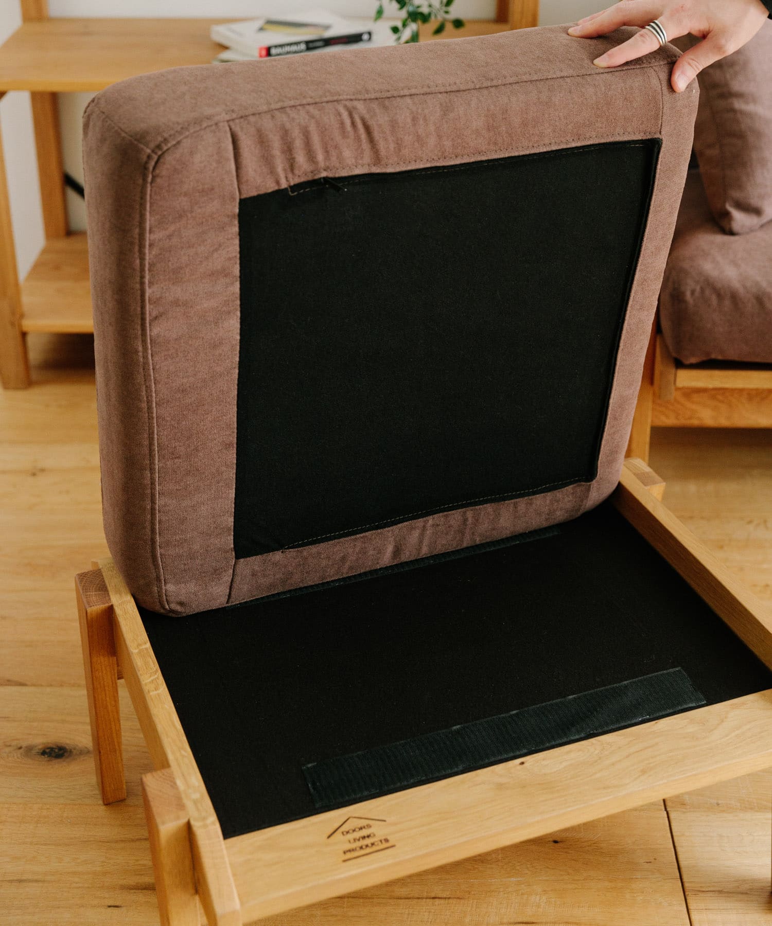 BOTHY OTTOMAN CUSHION Chiffon ブラウン one