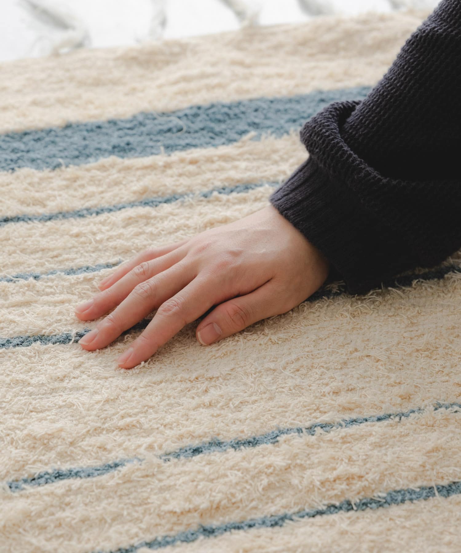 『別注』JARAPA×DOORS LIVING PRODUCTS　ボーダーラグ 140×200 LIGHT BLUE M