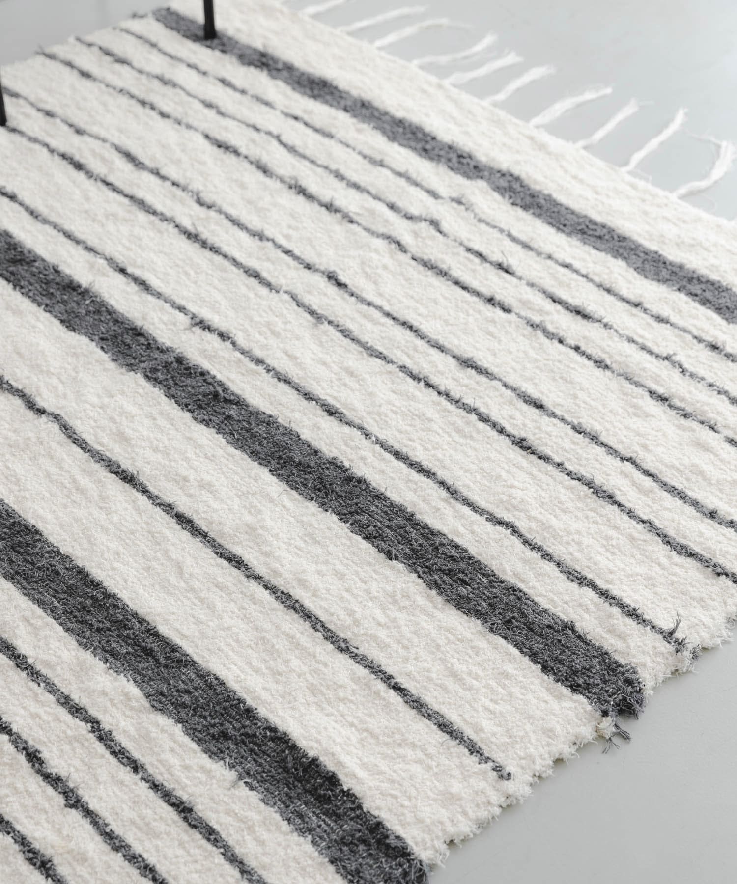 『別注』JARAPA×DOORS LIVING PRODUCTS　ボーダーラグ 170×240 CHARCOAL L