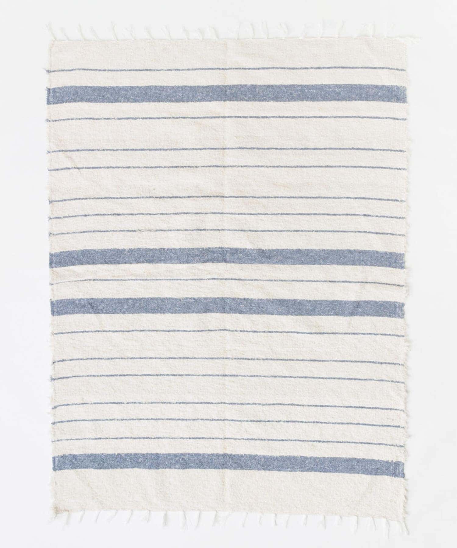 『別注』JARAPA×DOORS LIVING PRODUCTS　ボーダーラグ 170×240 LIGHT BLUE L