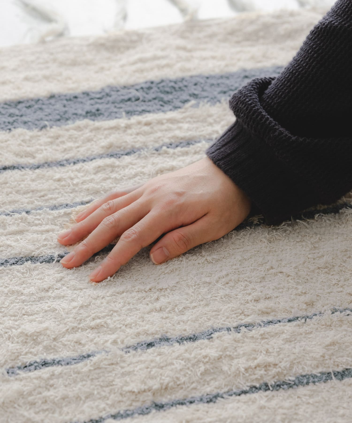 『別注』JARAPA×DOORS LIVING PRODUCTS　ボーダーラグ 170×240 LIGHT BLUE L