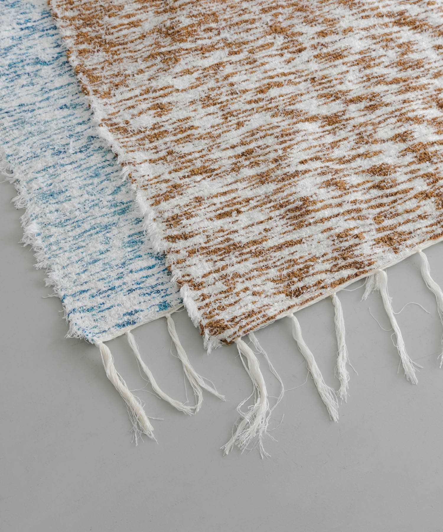 『別注』JARAPA×DOORS LIVING PRODUCTS　ミックスラグ 140×200 BLU×WHT M