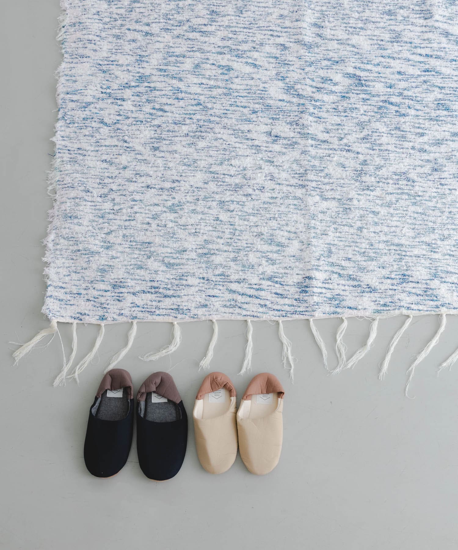 『別注』JARAPA×DOORS LIVING PRODUCTS　ミックスラグ 170×240 BLU×WHT L