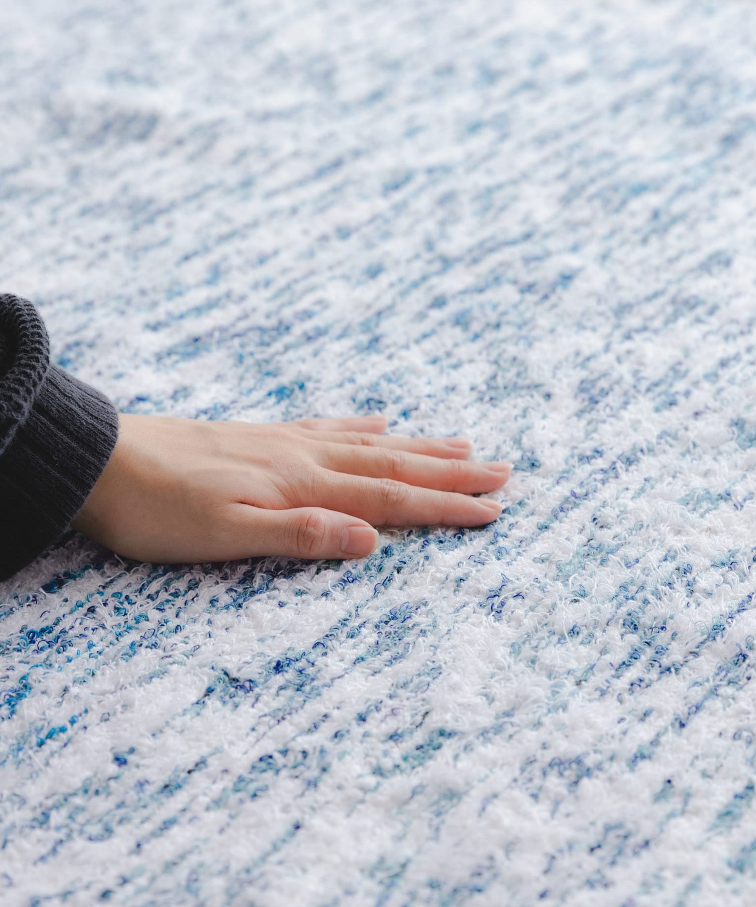 『別注』JARAPA×DOORS LIVING PRODUCTS　ミックスラグ 170×240 BLU×WHT L