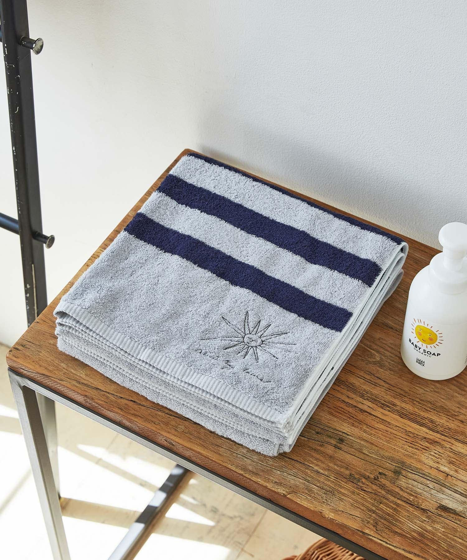 DOORS LIVING PRODUCTS　Bath Towel border gry×nvy -