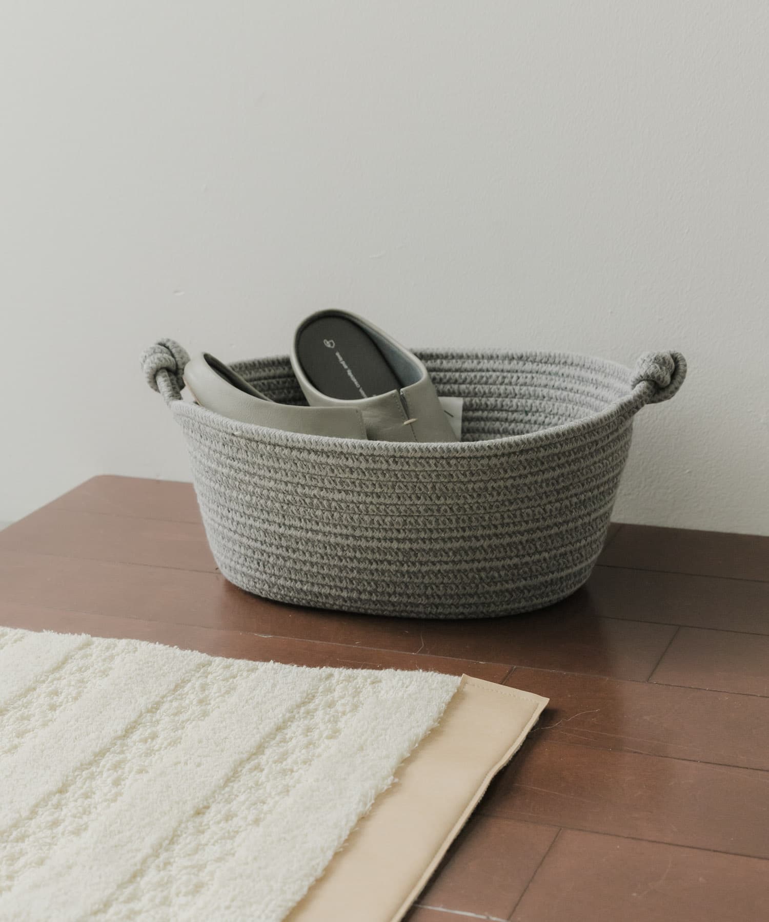 DOORS LIVING PRODUCTS　コットンロープバスケット S GRY×CHA S