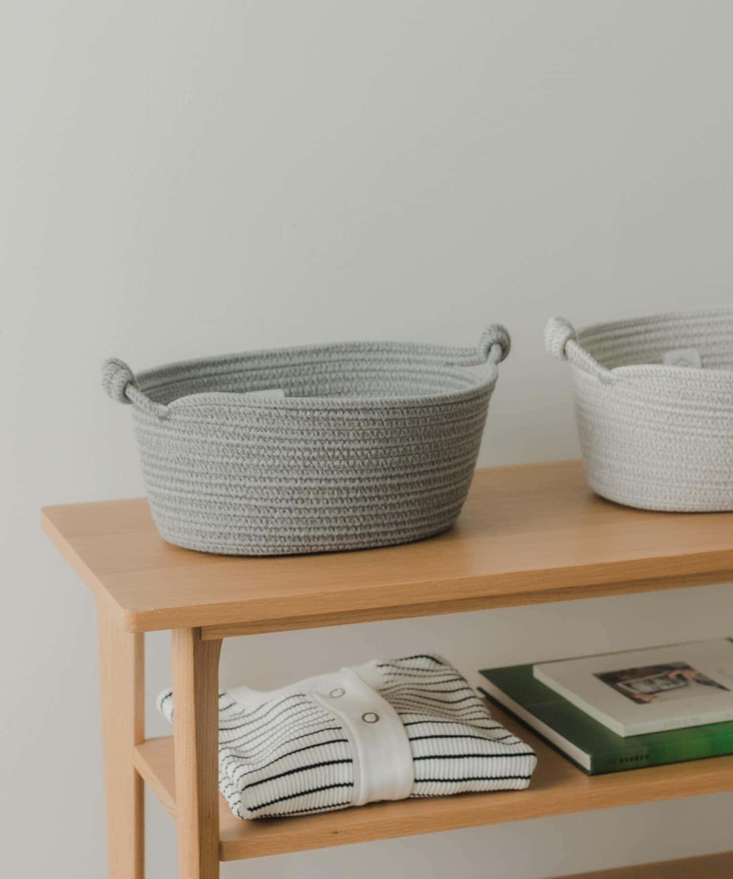 DOORS LIVING PRODUCTS　コットンロープバスケット S GRY×CHA S