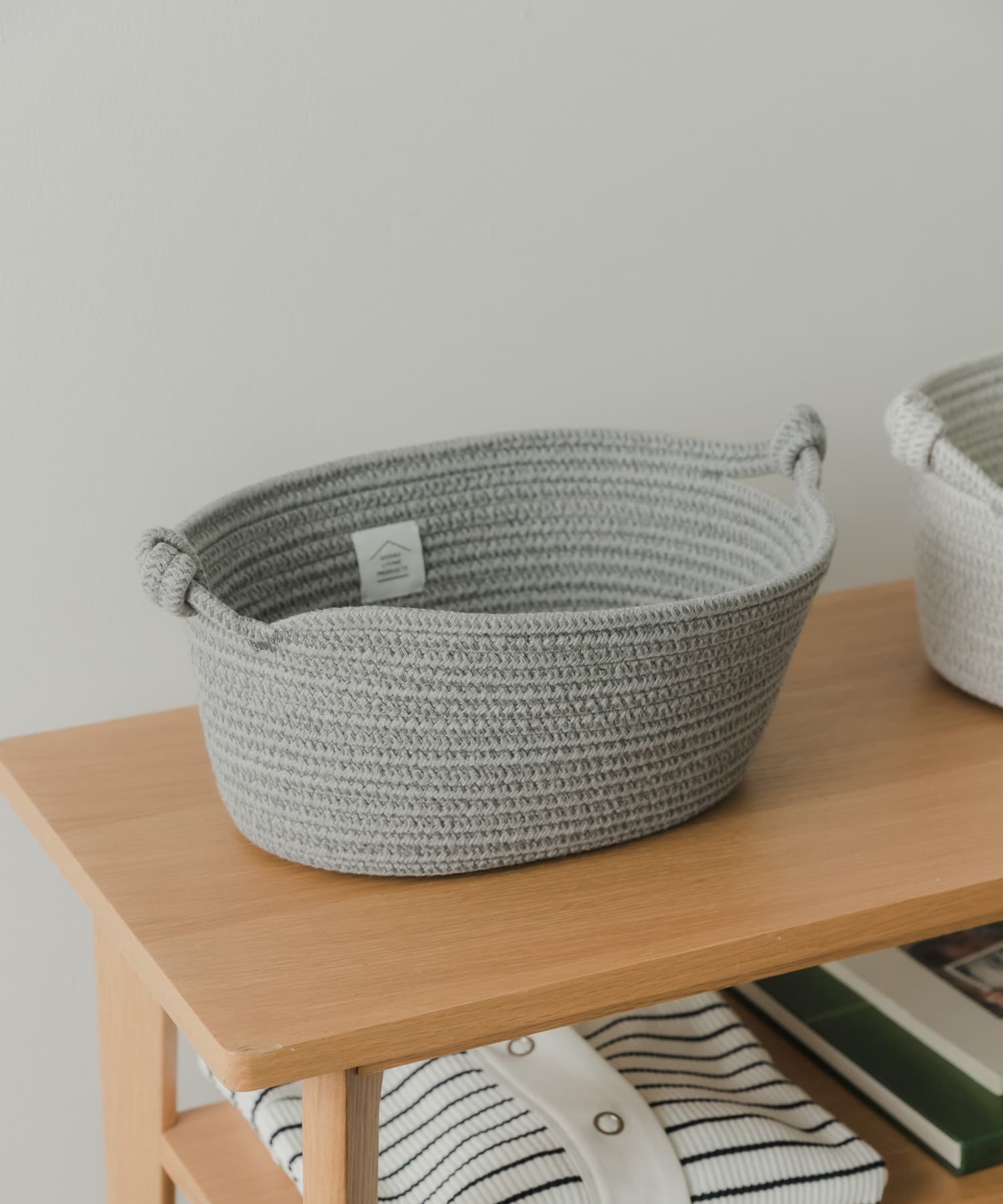 DOORS LIVING PRODUCTS　コットンロープバスケット S GRY×CHA S