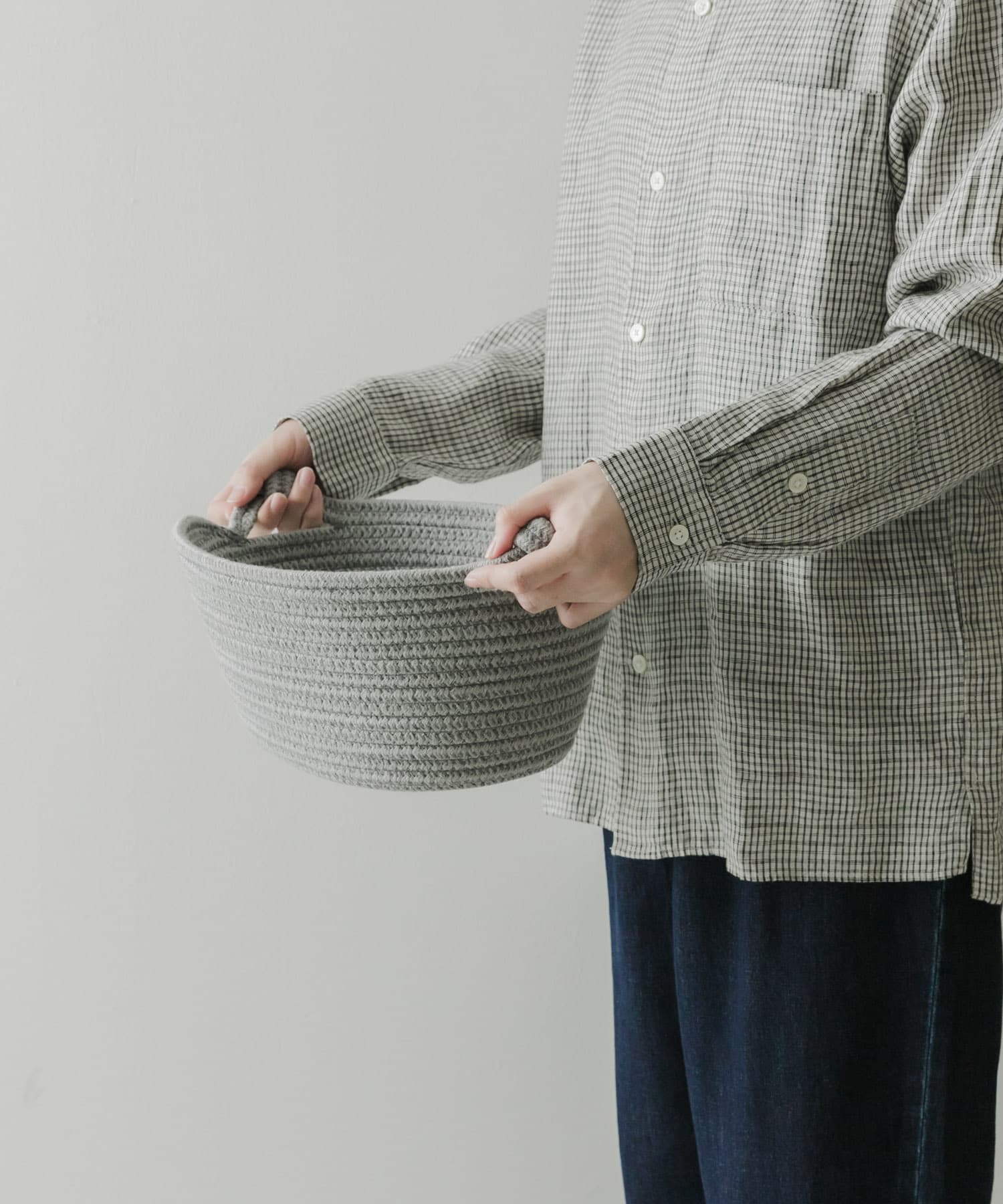 DOORS LIVING PRODUCTS　コットンロープバスケット S GRY×CHA S