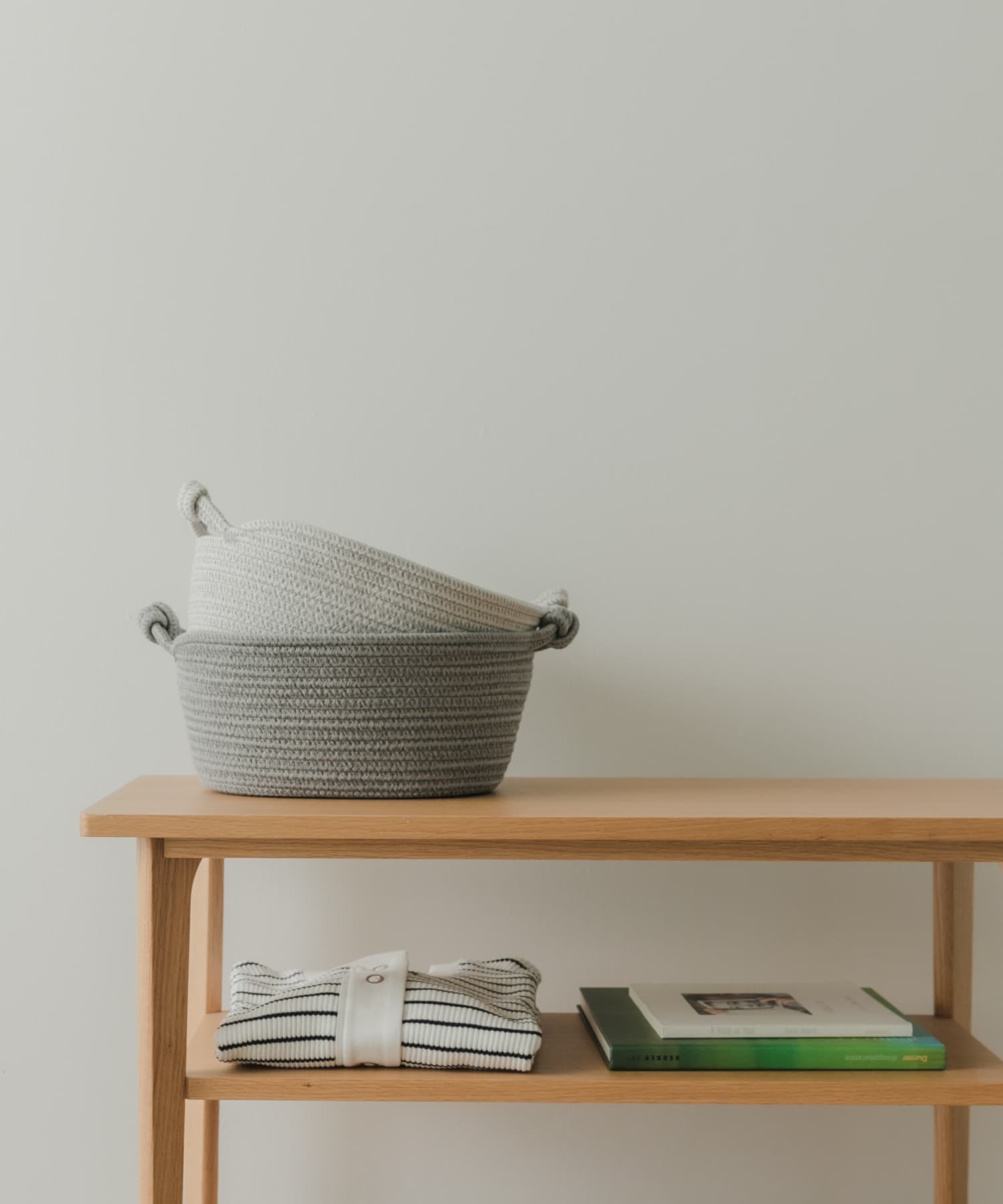 DOORS LIVING PRODUCTS　コットンロープバスケット S GRY×CHA S