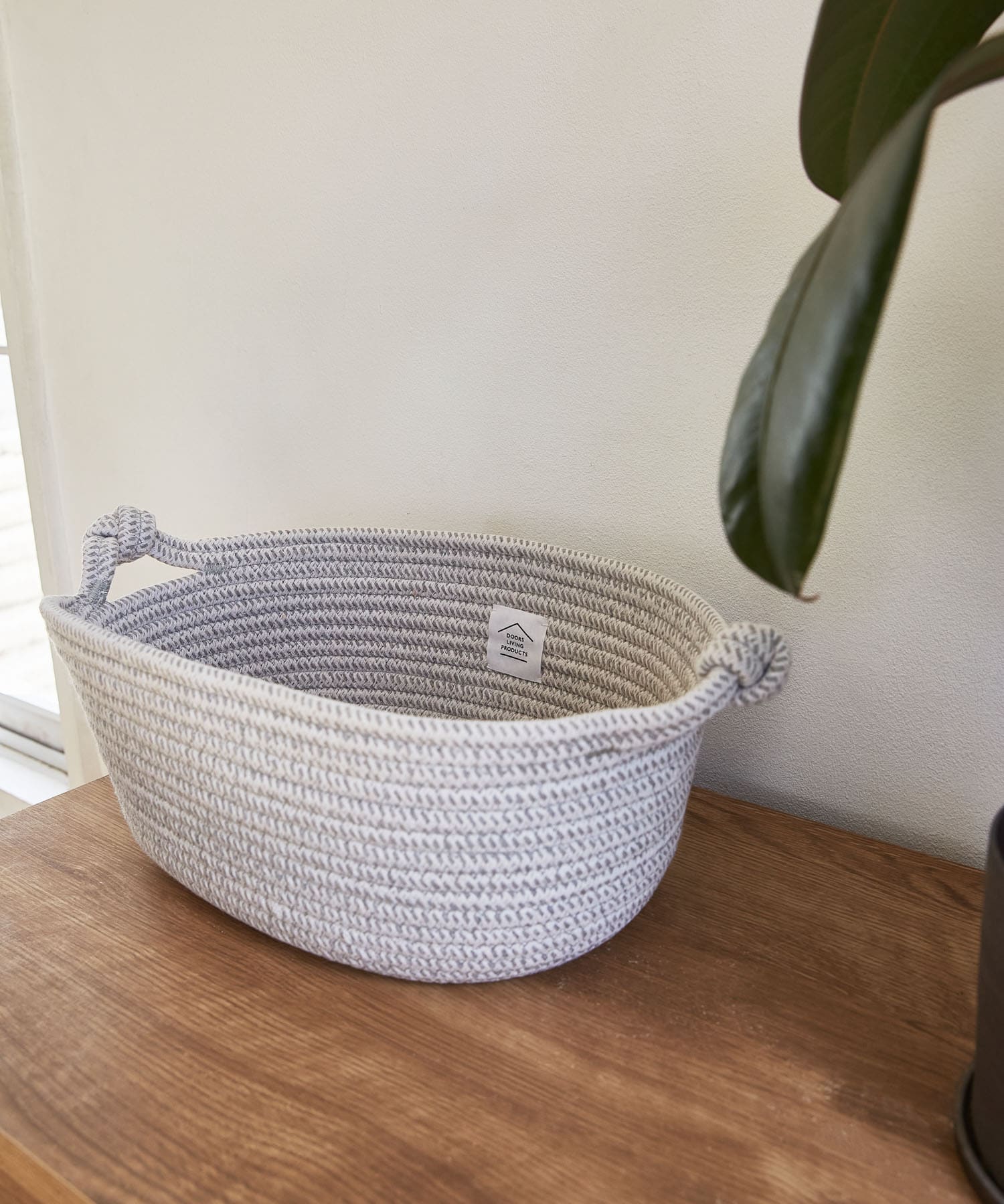 DOORS LIVING PRODUCTS　コットンロープバスケット S WHT×GRY S