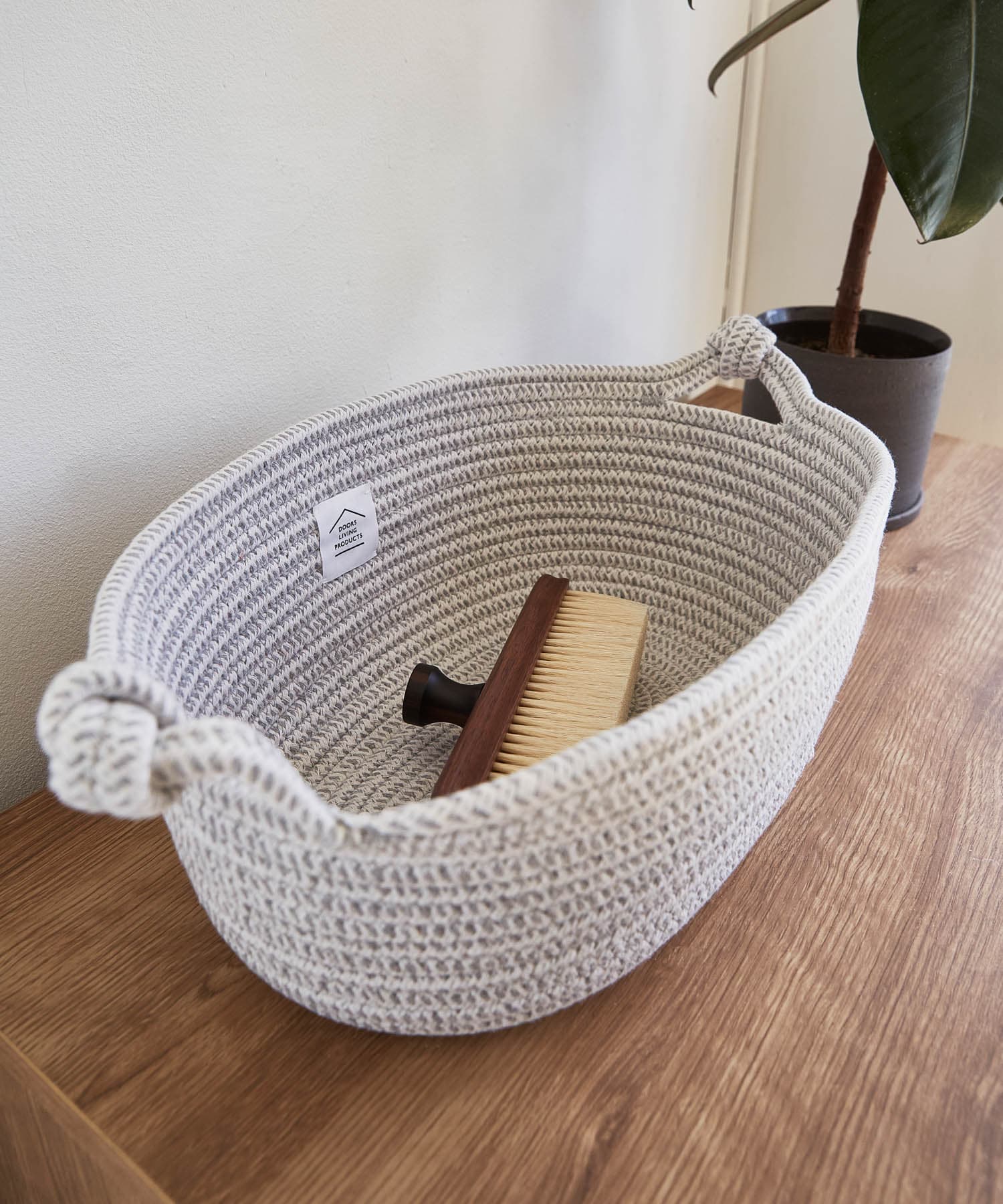 DOORS LIVING PRODUCTS　コットンロープバスケット S WHT×GRY S