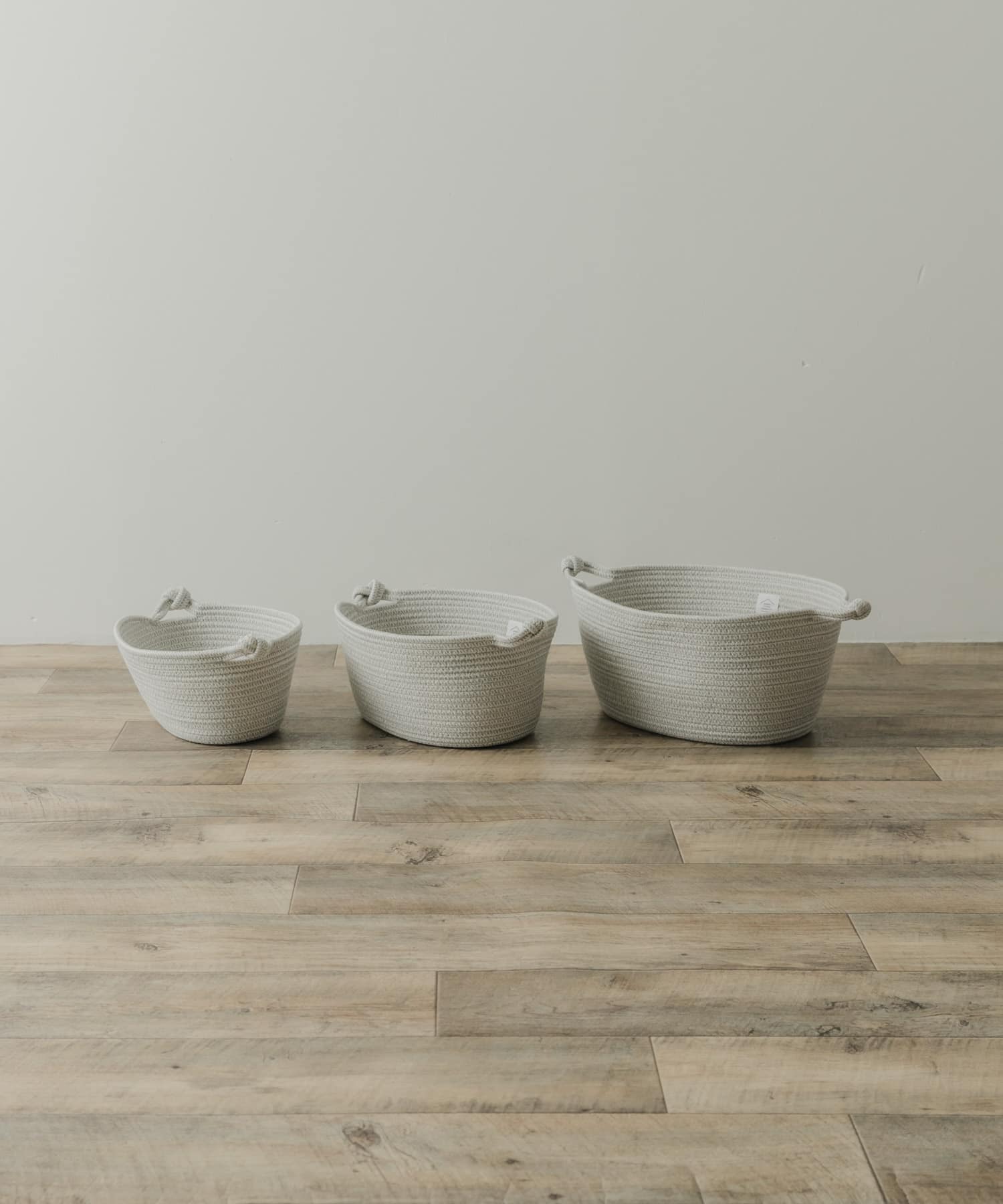 DOORS LIVING PRODUCTS　コットンロープバスケット M GRY×CHA M