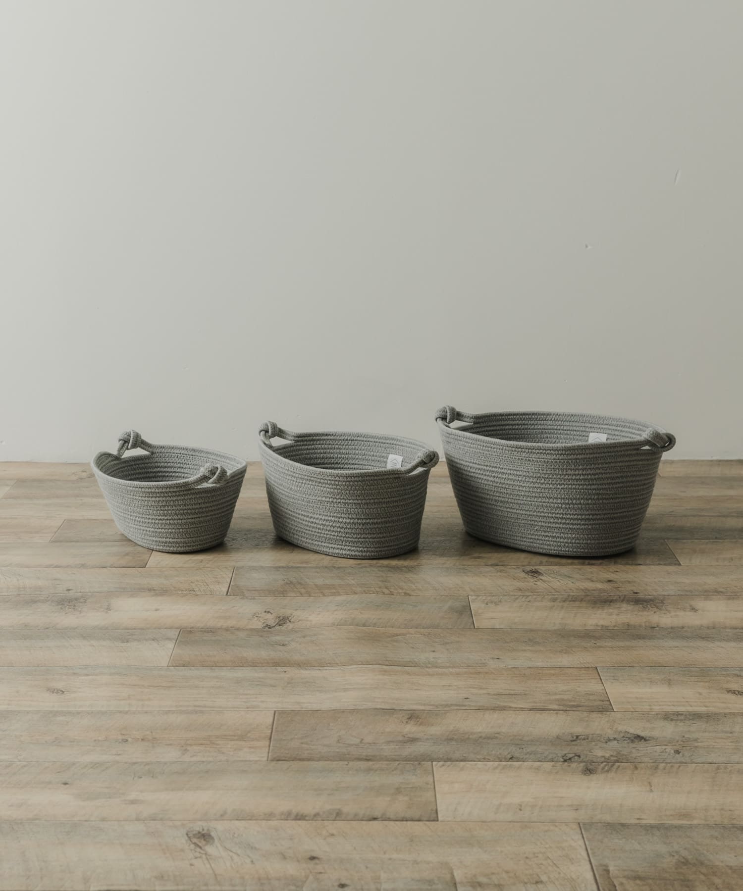 DOORS LIVING PRODUCTS　コットンロープバスケット M GRY×CHA M
