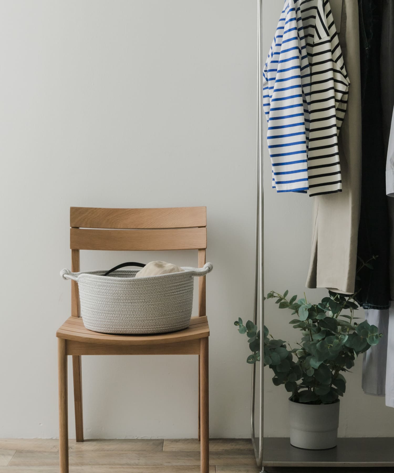 DOORS LIVING PRODUCTS　コットンロープバスケット M WHT×GRY M
