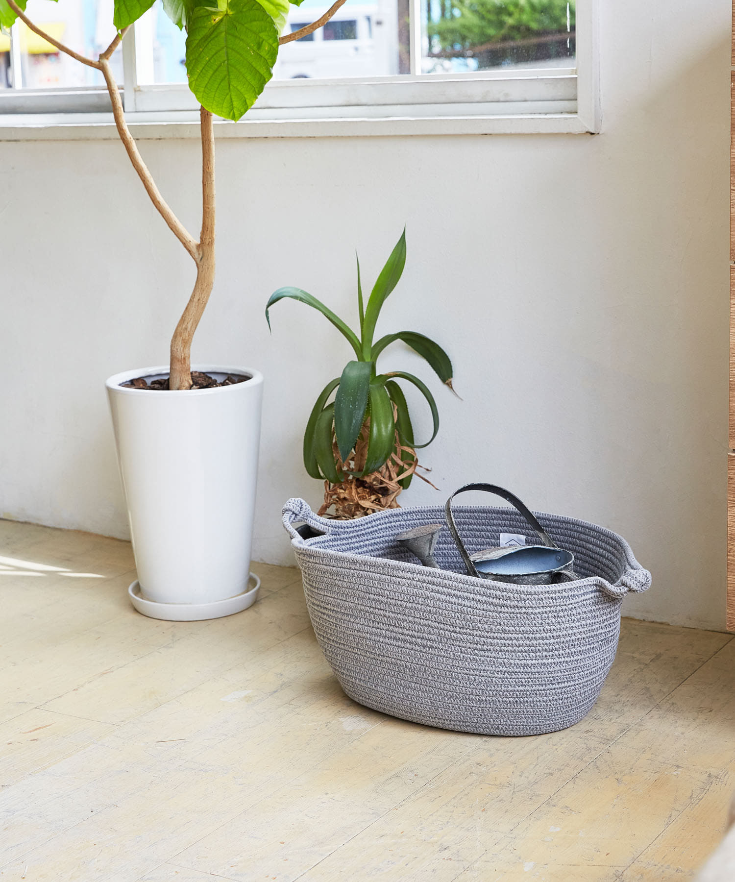 DOORS LIVING PRODUCTS　コットンロープバスケット L GRY×CHA L