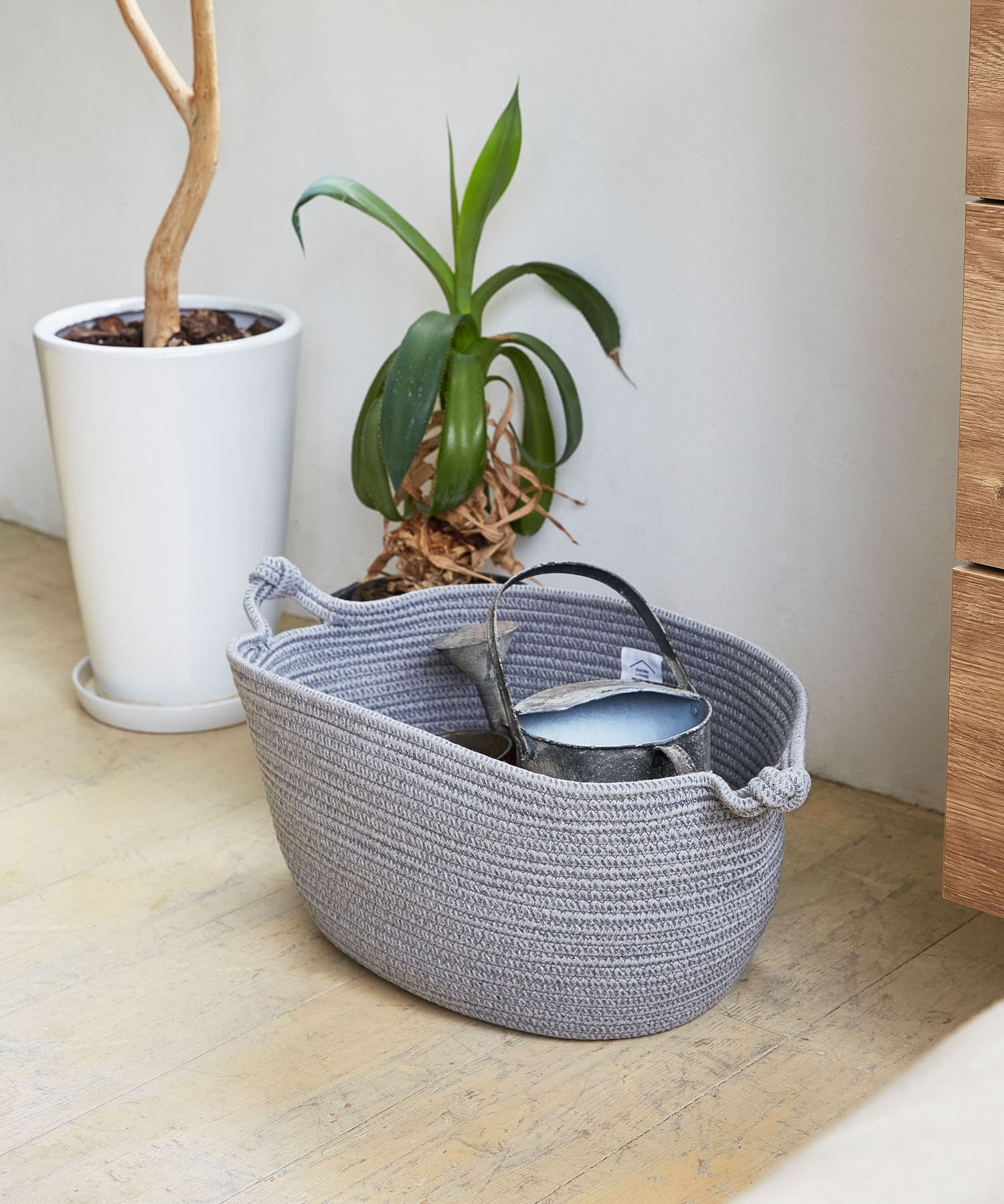 DOORS LIVING PRODUCTS　コットンロープバスケット L GRY×CHA L