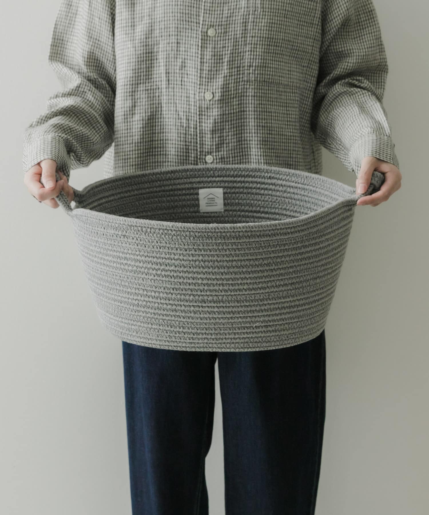DOORS LIVING PRODUCTS　コットンロープバスケット L GRY×CHA L