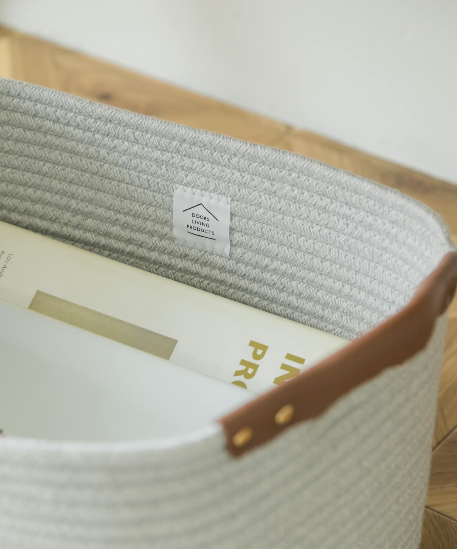 DOORS LIVING PRODUCTS　コットンロープハンドルバスケットL GRY×WHT L