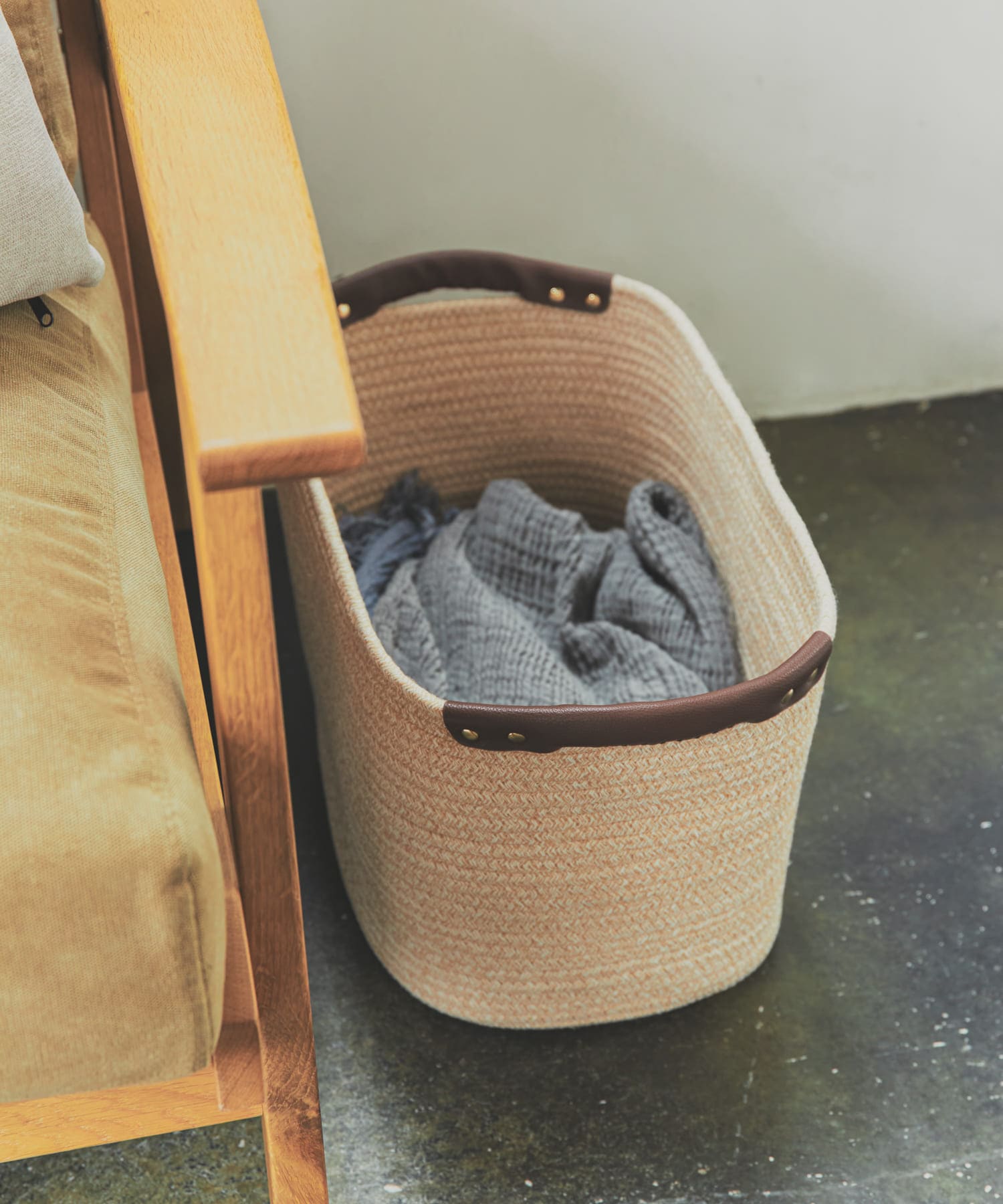 ごろごろ DOORS LIVING PRODUCTS コットンロープハンドルバスケットL(L