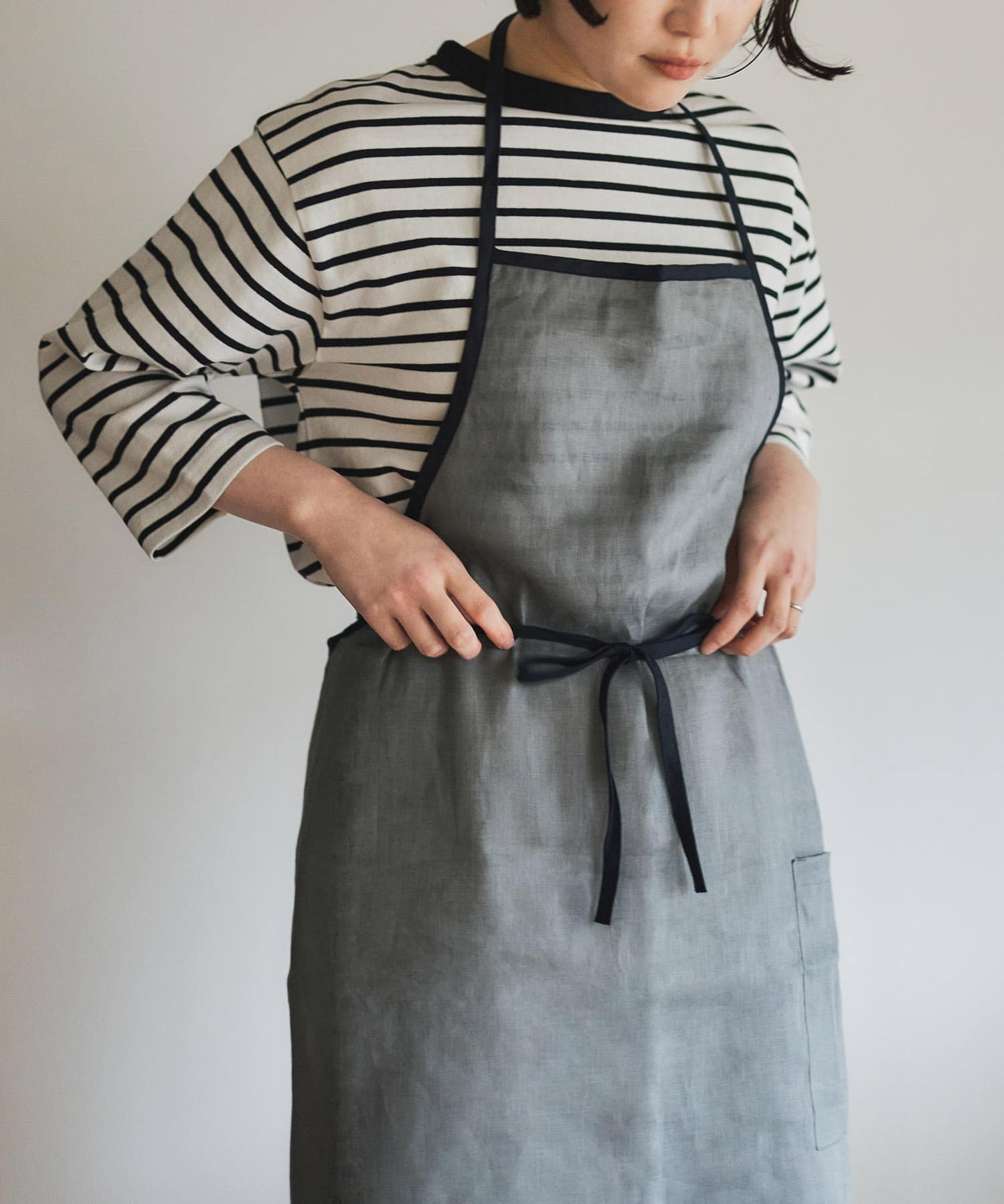 『別注』fog linen work×DOORS　リネンパイピングエプロン リケン -