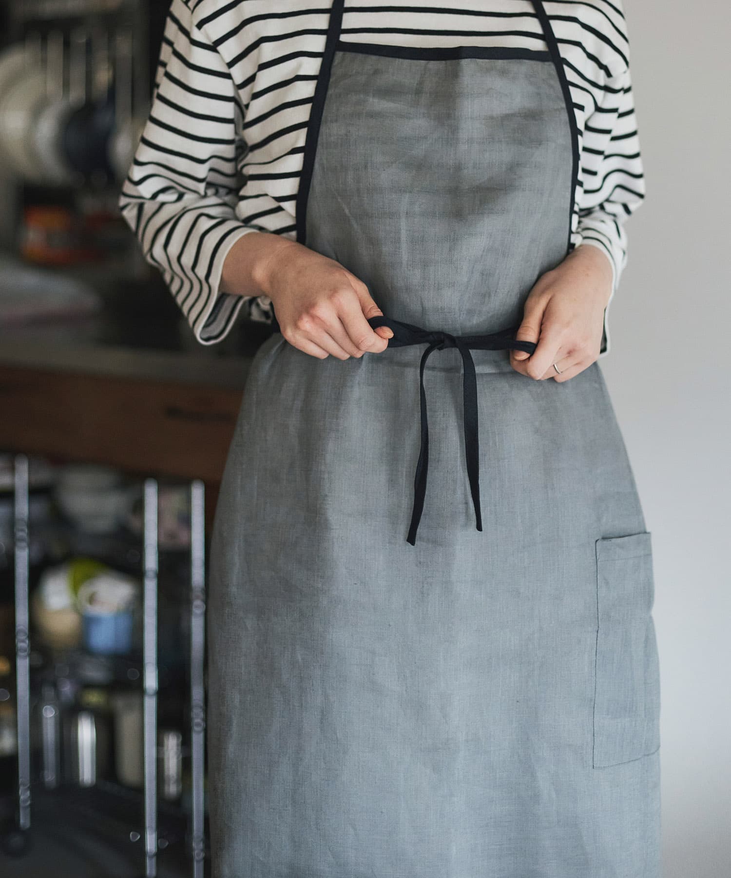 『別注』fog linen work×DOORS　リネンパイピングエプロン リケン -
