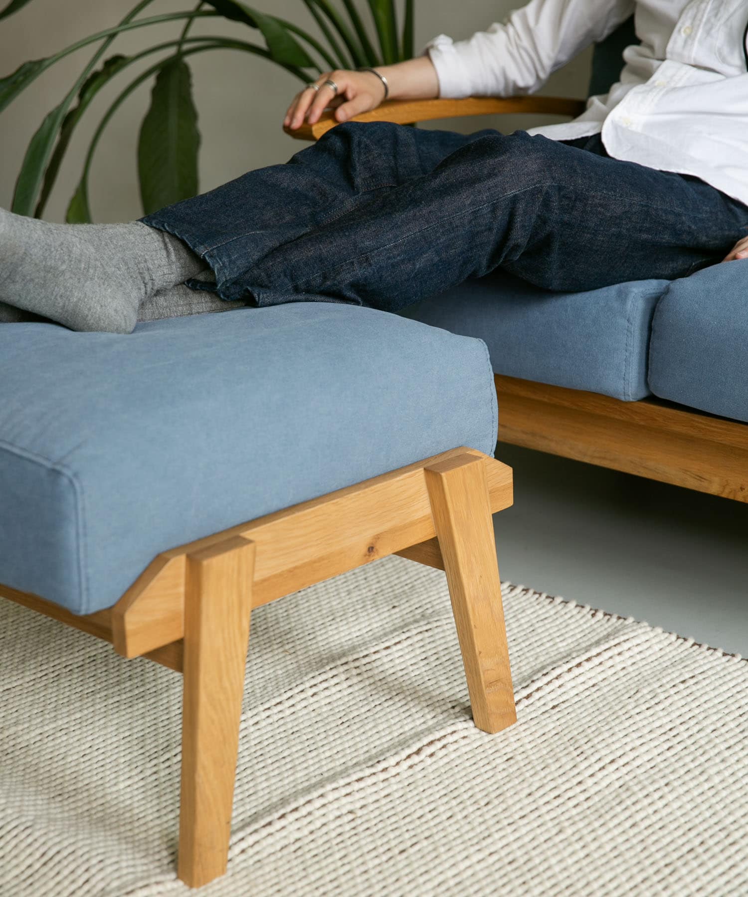 BOTHY Ottoman Canvas Cushion Blue601 one