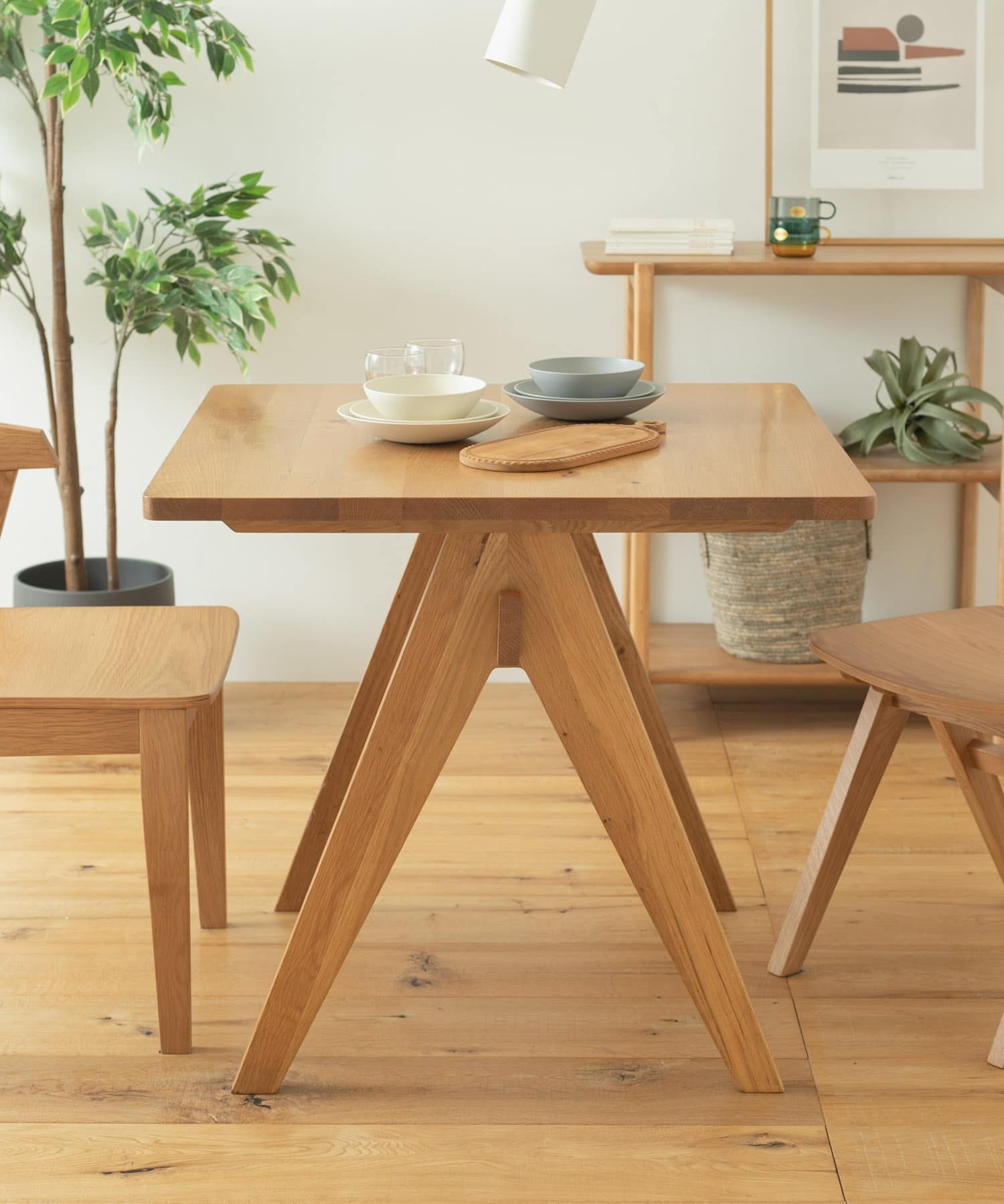 BOTHY 800 (DINING TABLE) オーク無垢材 800