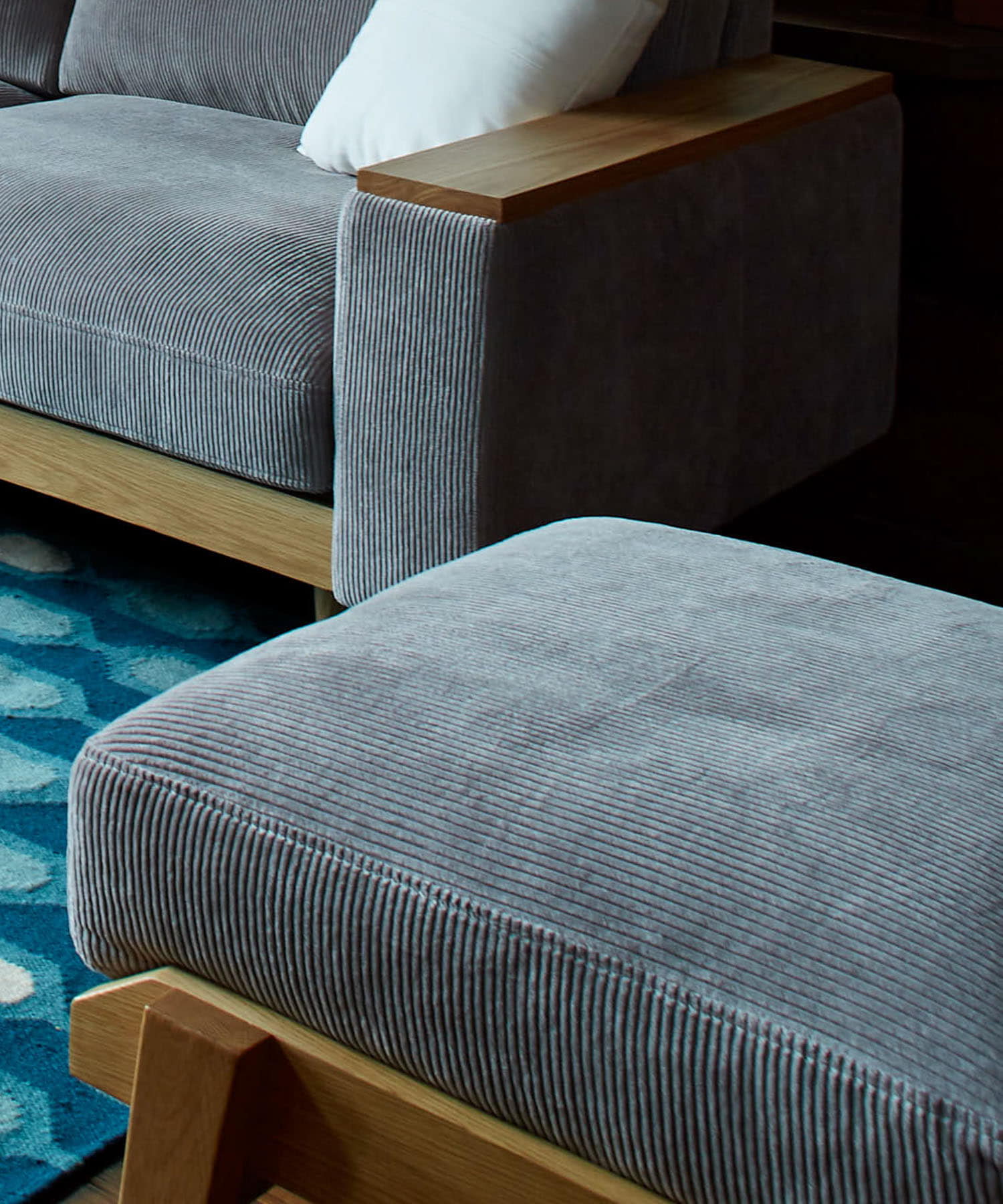 BOTHY Ottoman Corduroy Cushion GRAY one