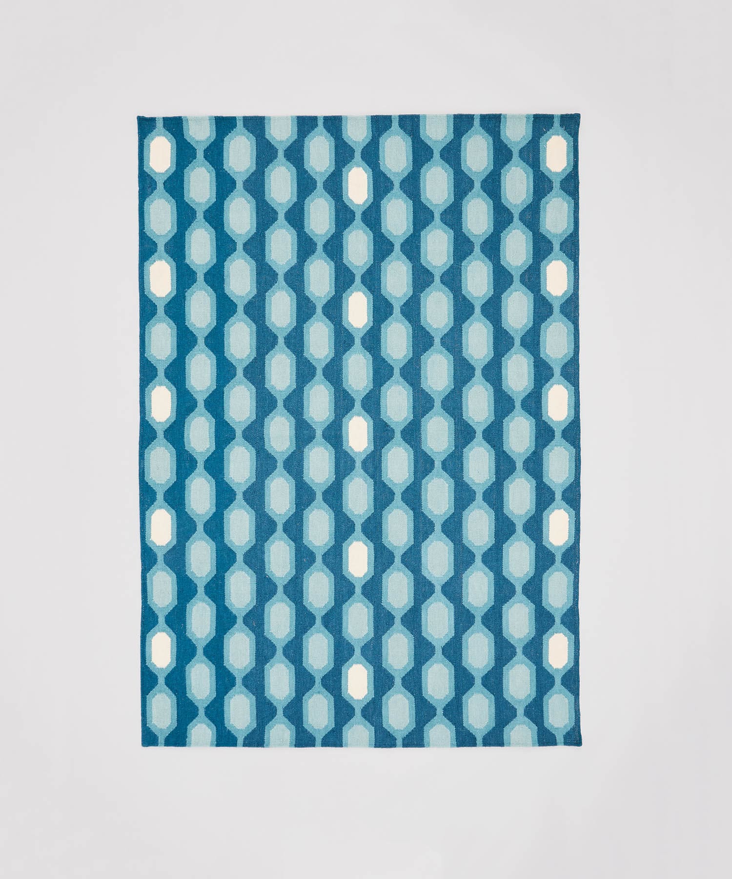 DOORS LIVING PRODUCTS　MODERN KILIM DHURRIE S TURQUOISE 100×140