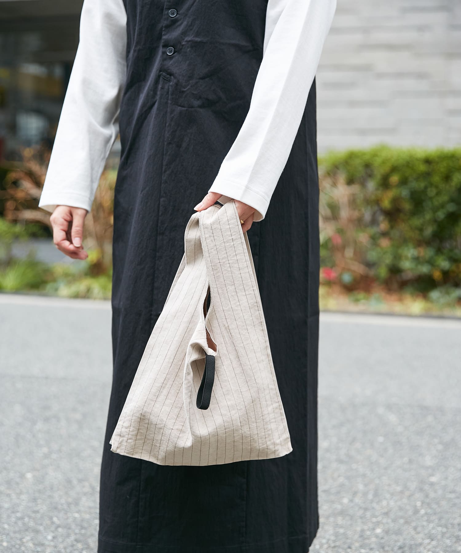 DOORS LIVING PRODUCTS　コンビニバッグ ストライプ ベージュ -