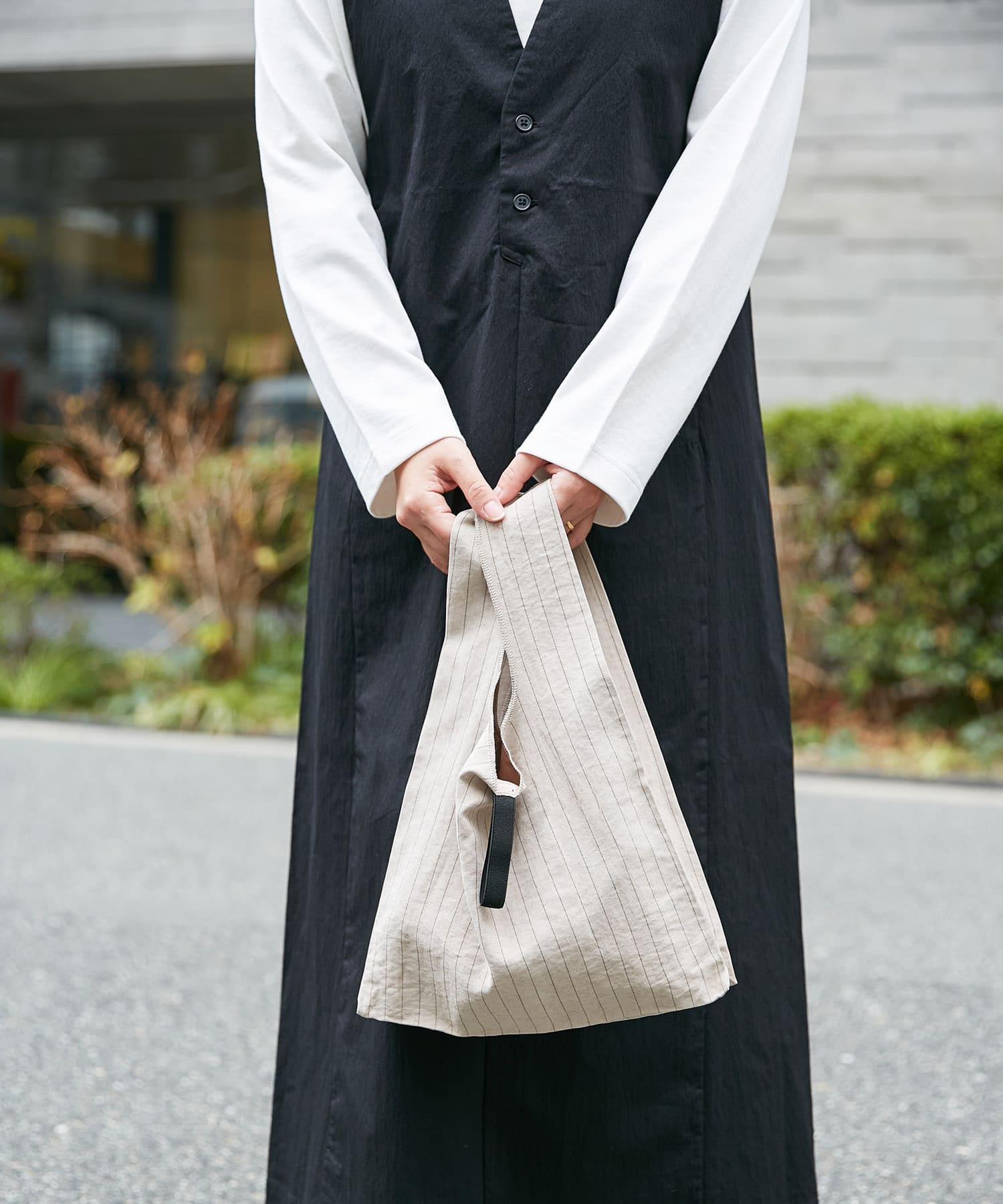 DOORS LIVING PRODUCTS　コンビニバッグ ストライプ ベージュ -