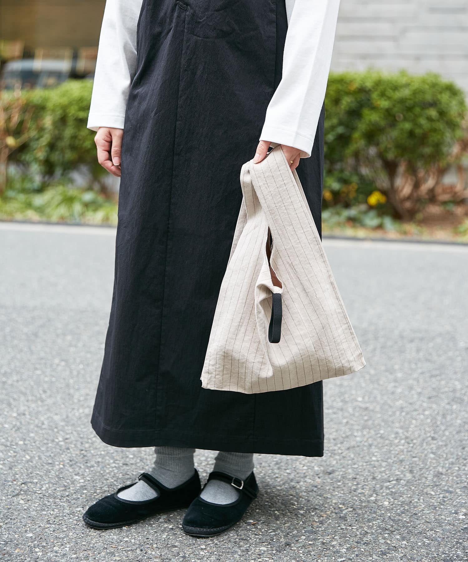 DOORS LIVING PRODUCTS　コンビニバッグ ストライプ ベージュ -