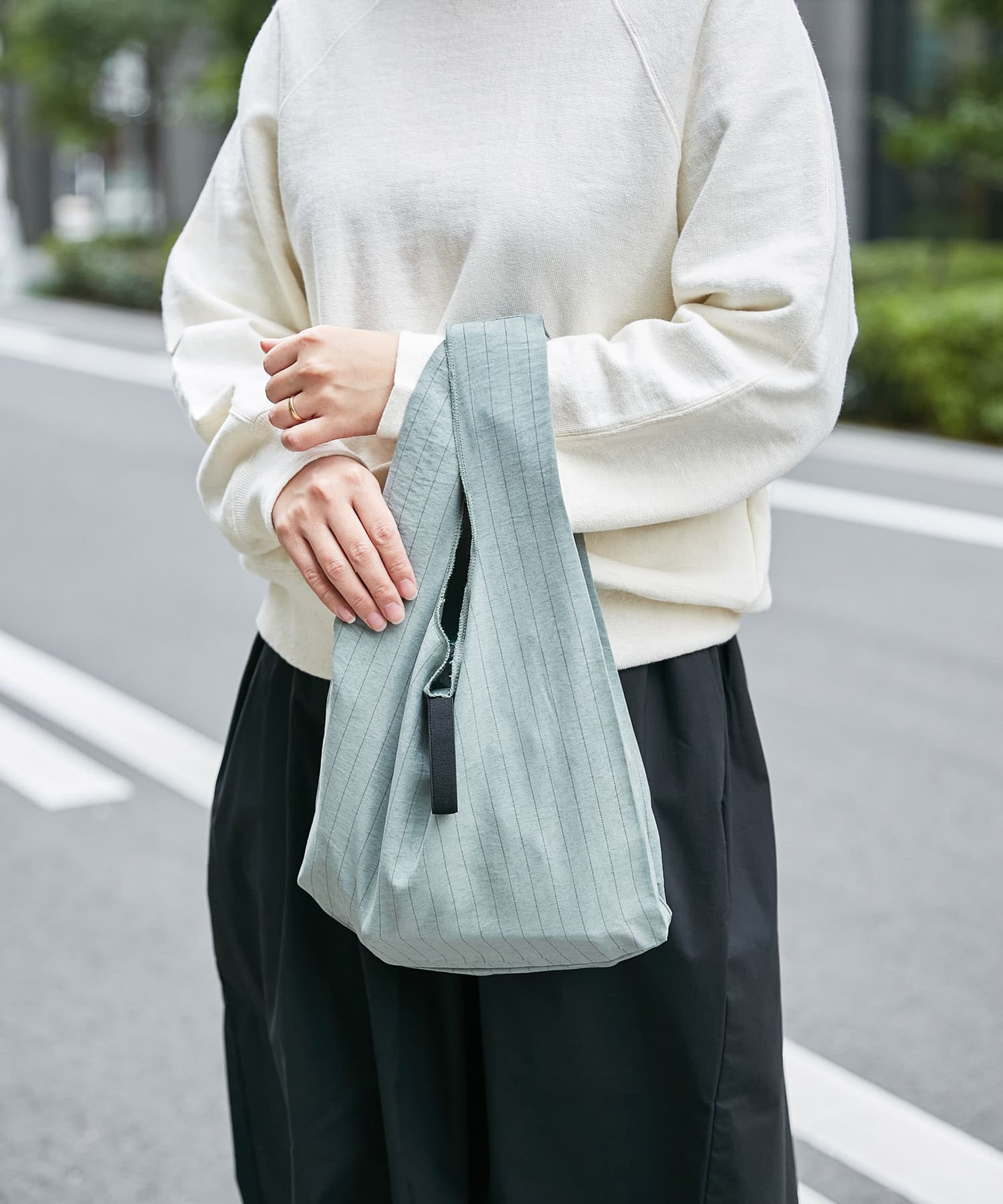 DOORS LIVING PRODUCTS　コンビニバッグ ストライプ ミント -