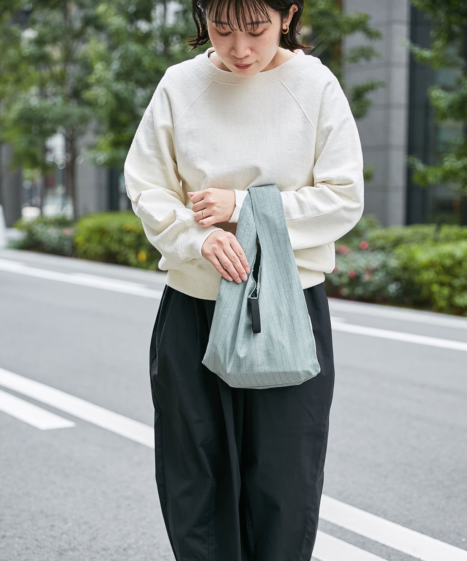 DOORS LIVING PRODUCTS　コンビニバッグ ストライプ ミント -