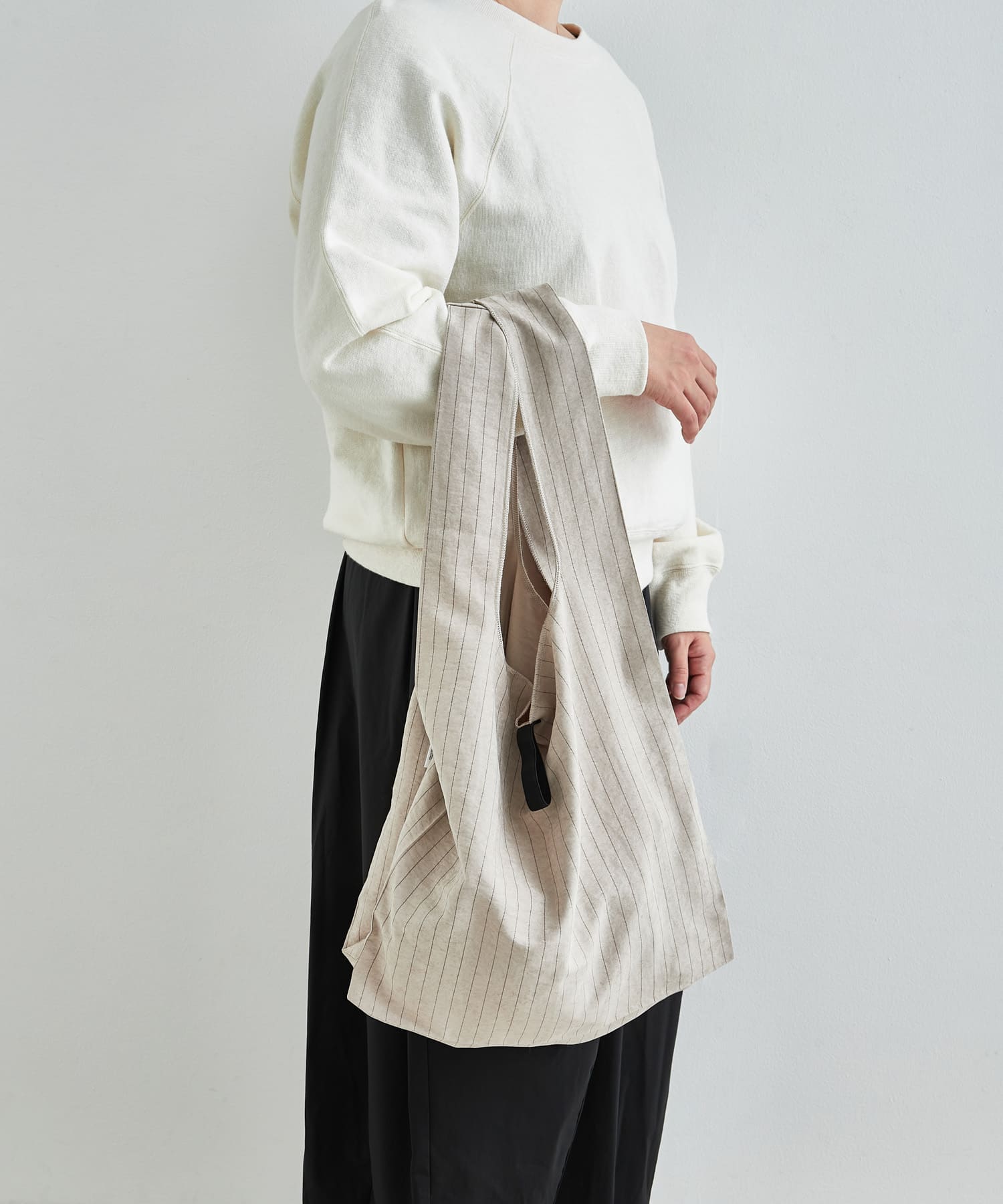 DOORS LIVING PRODUCTS　ショッパーバッグ ストライプ ベージュ -