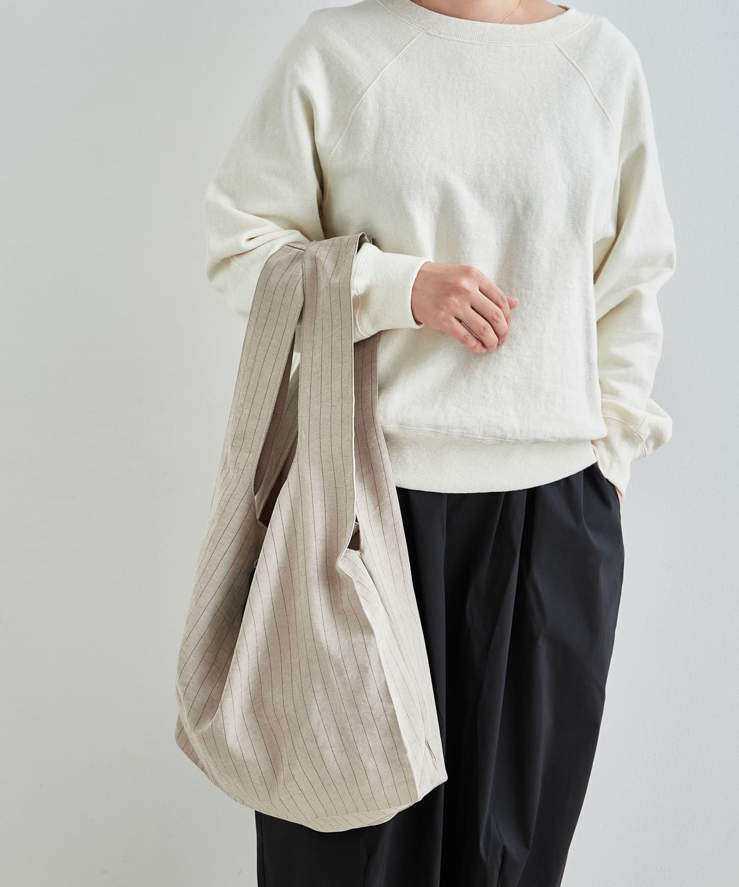 DOORS LIVING PRODUCTS　ショッパーバッグ ストライプ ベージュ -