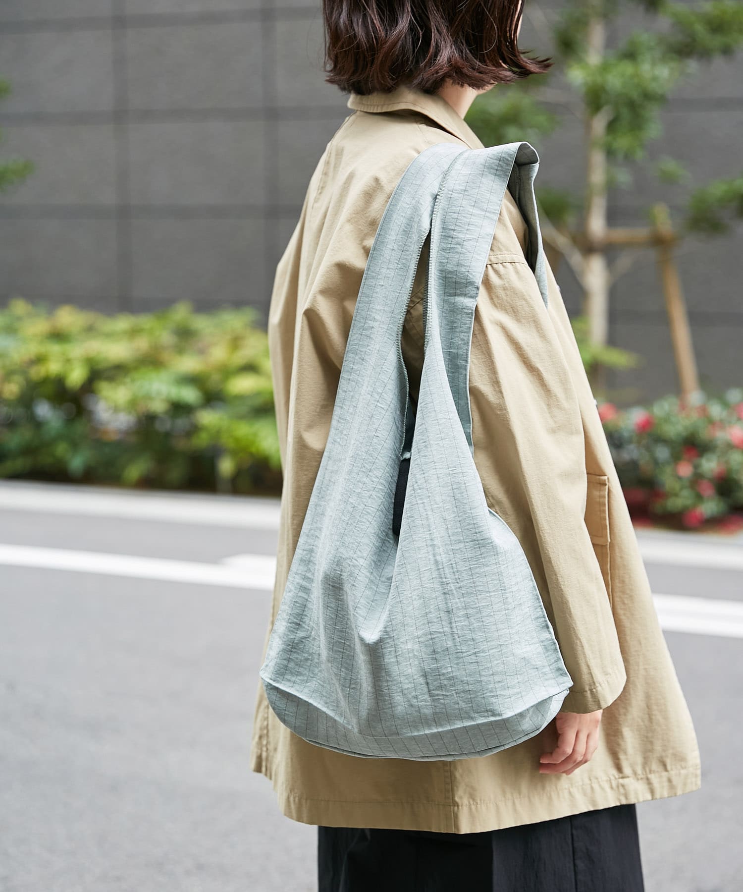 DOORS LIVING PRODUCTS　ショッパーバッグ ストライプ ミント -