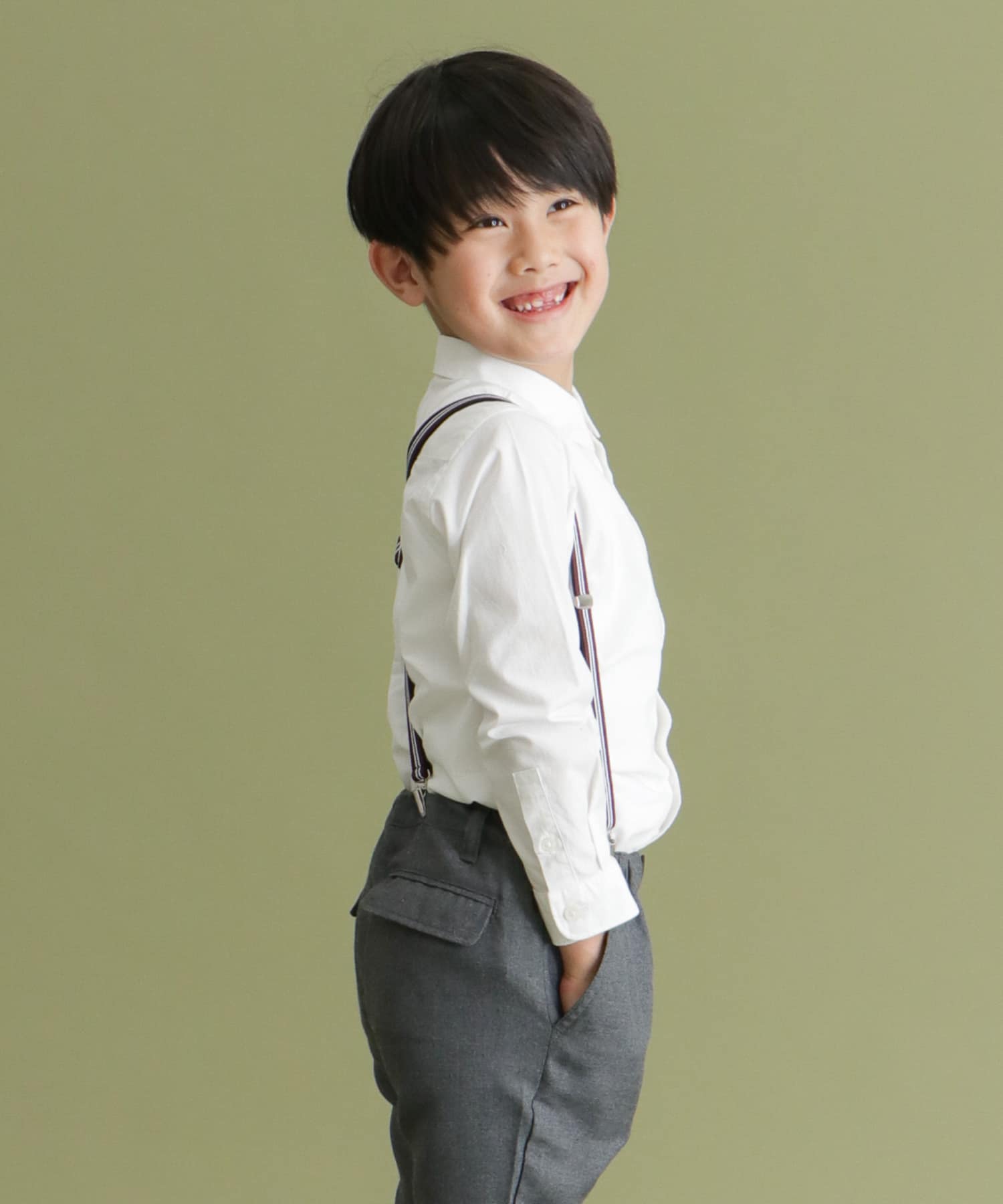 レギュラーカラーシャツ(KIDS) ホワイト 105