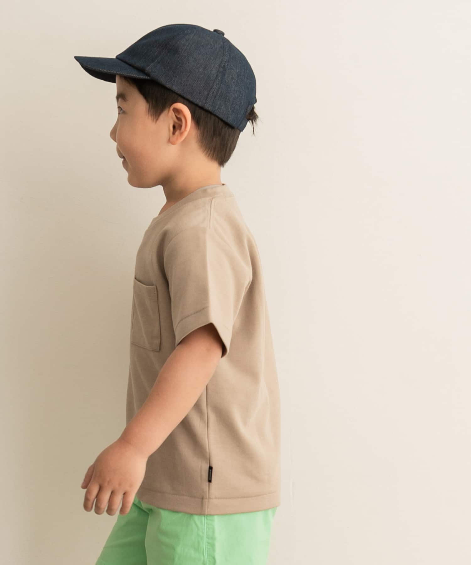 ポンチポケットTシャツ(KIDS) L.Brown 105