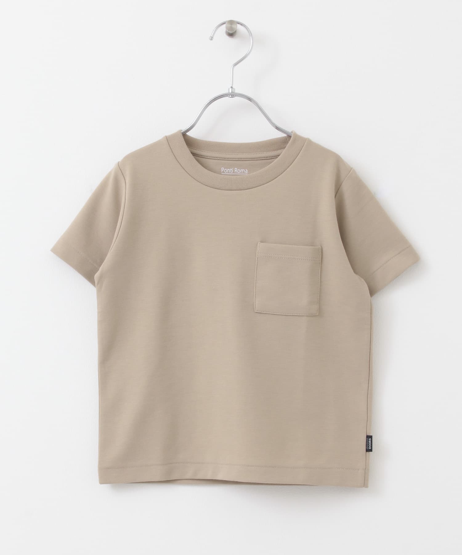 ポンチポケットTシャツ(KIDS) L.Brown 120