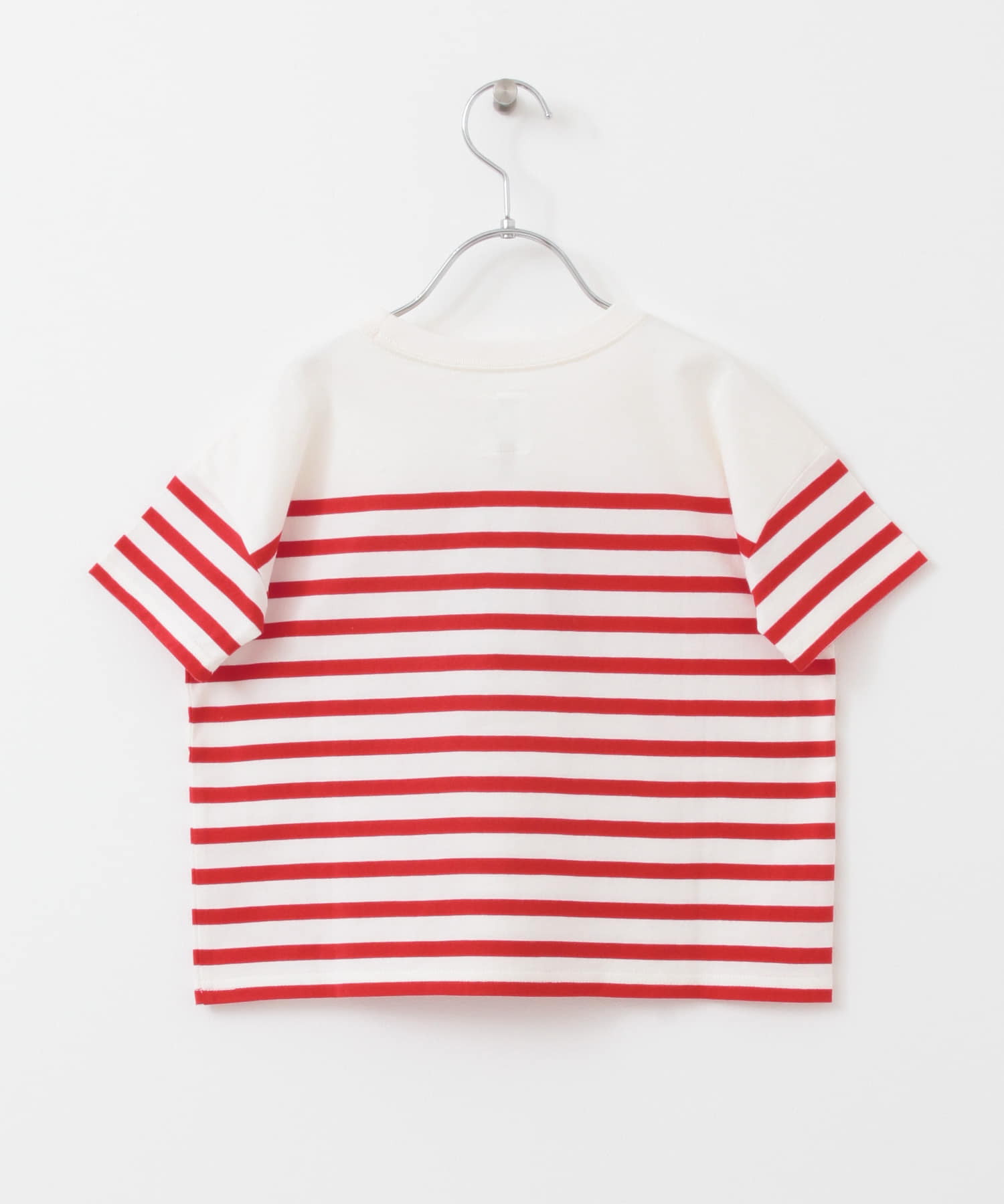 【別注】mammoth×DOORS　マンモスパネルボーダー半袖Tシャツ(KIDS) レッド 90