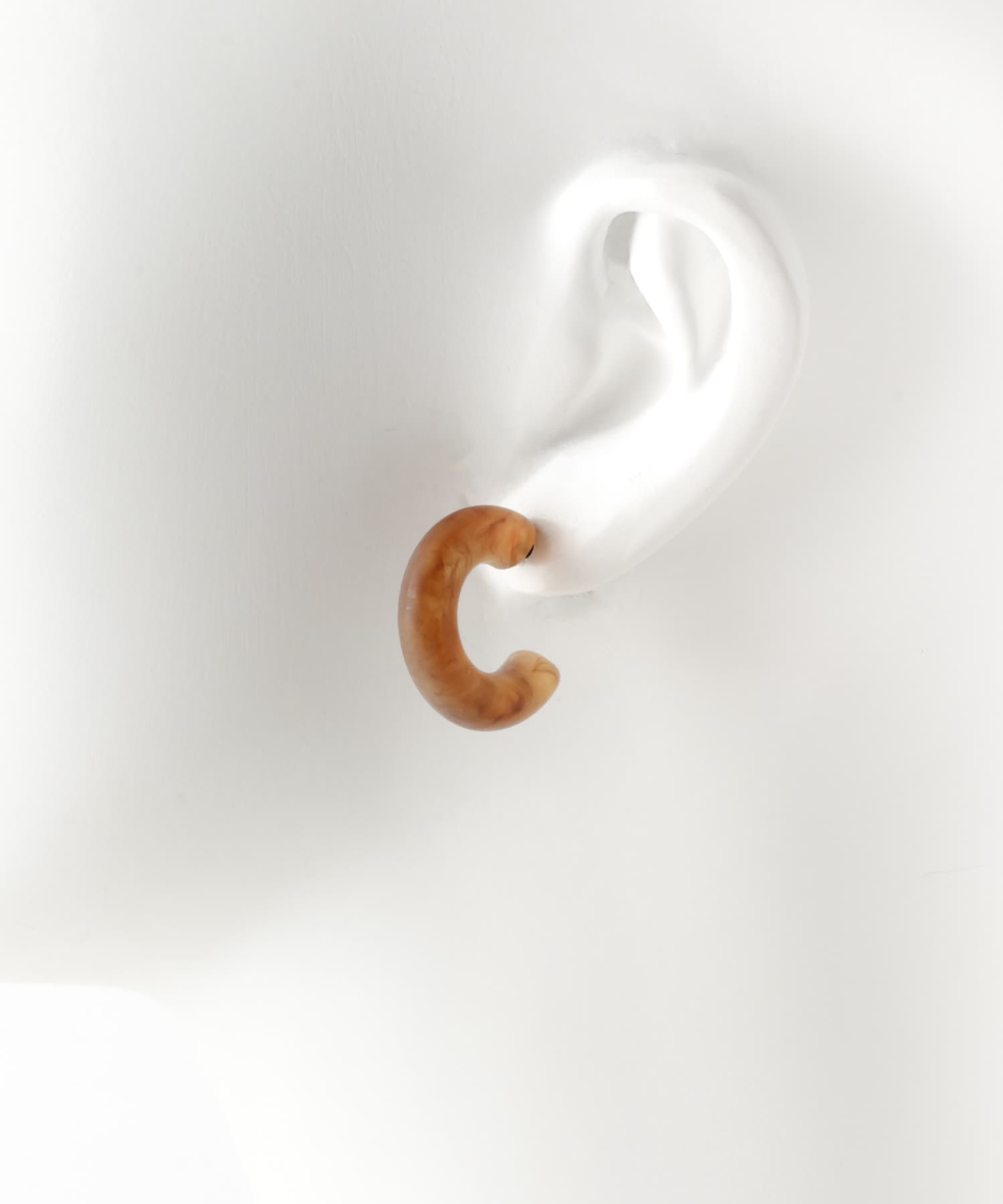 マーブルミニフープピアス BROWN one