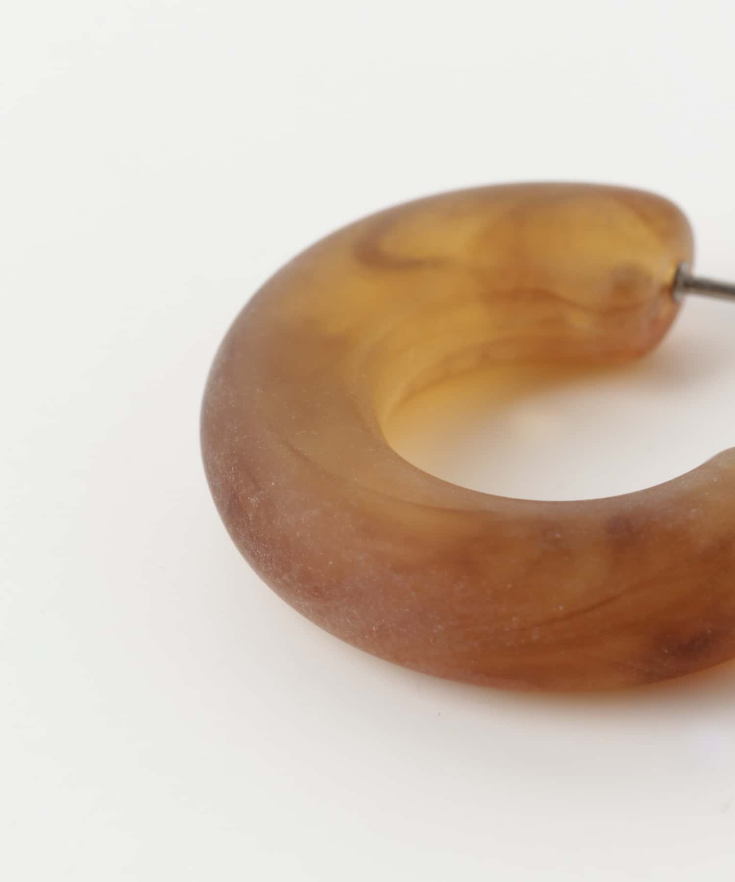 マーブルミニフープピアス BROWN one
