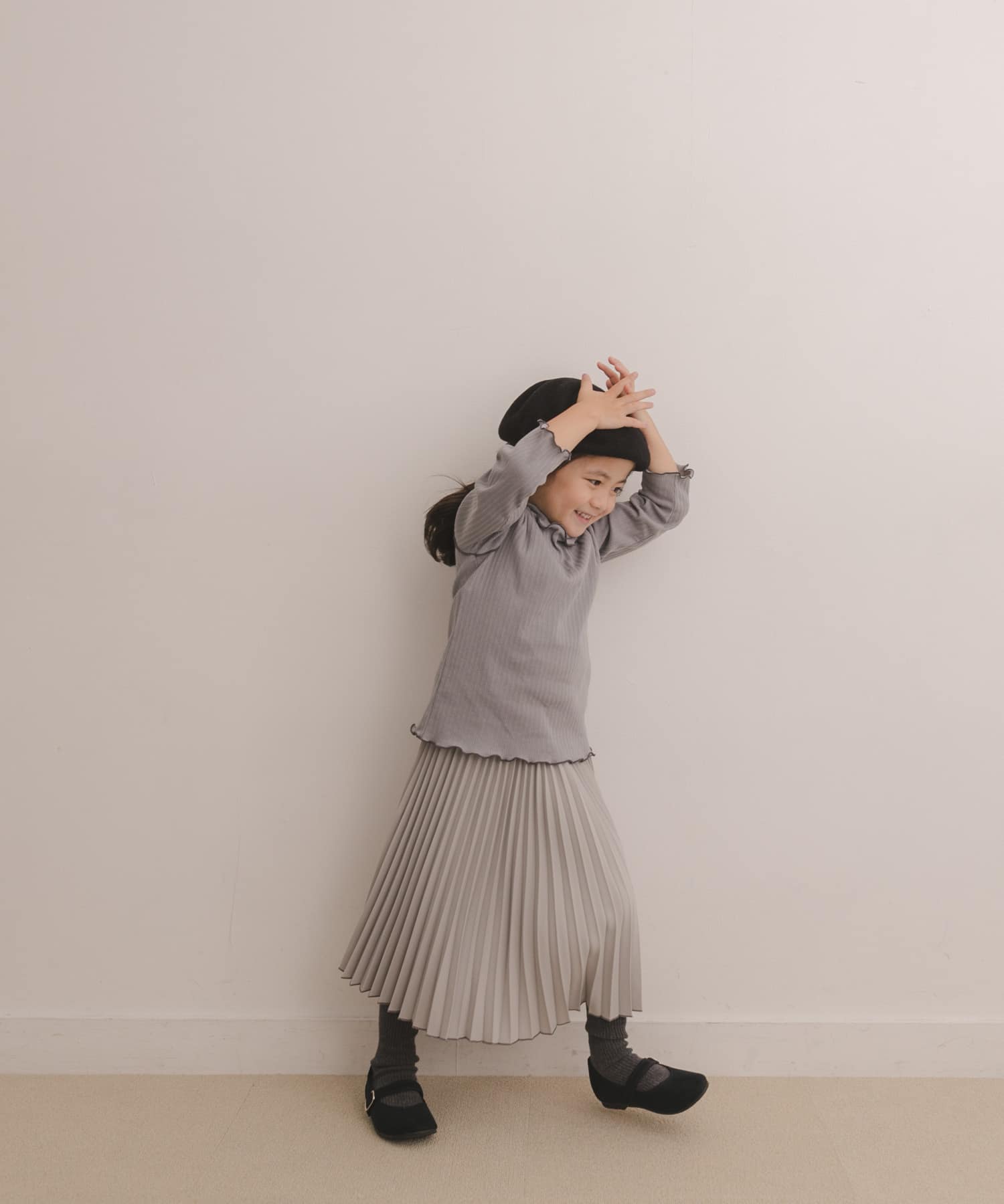 プリーツスカート(KIDS) ライトグレー 120
