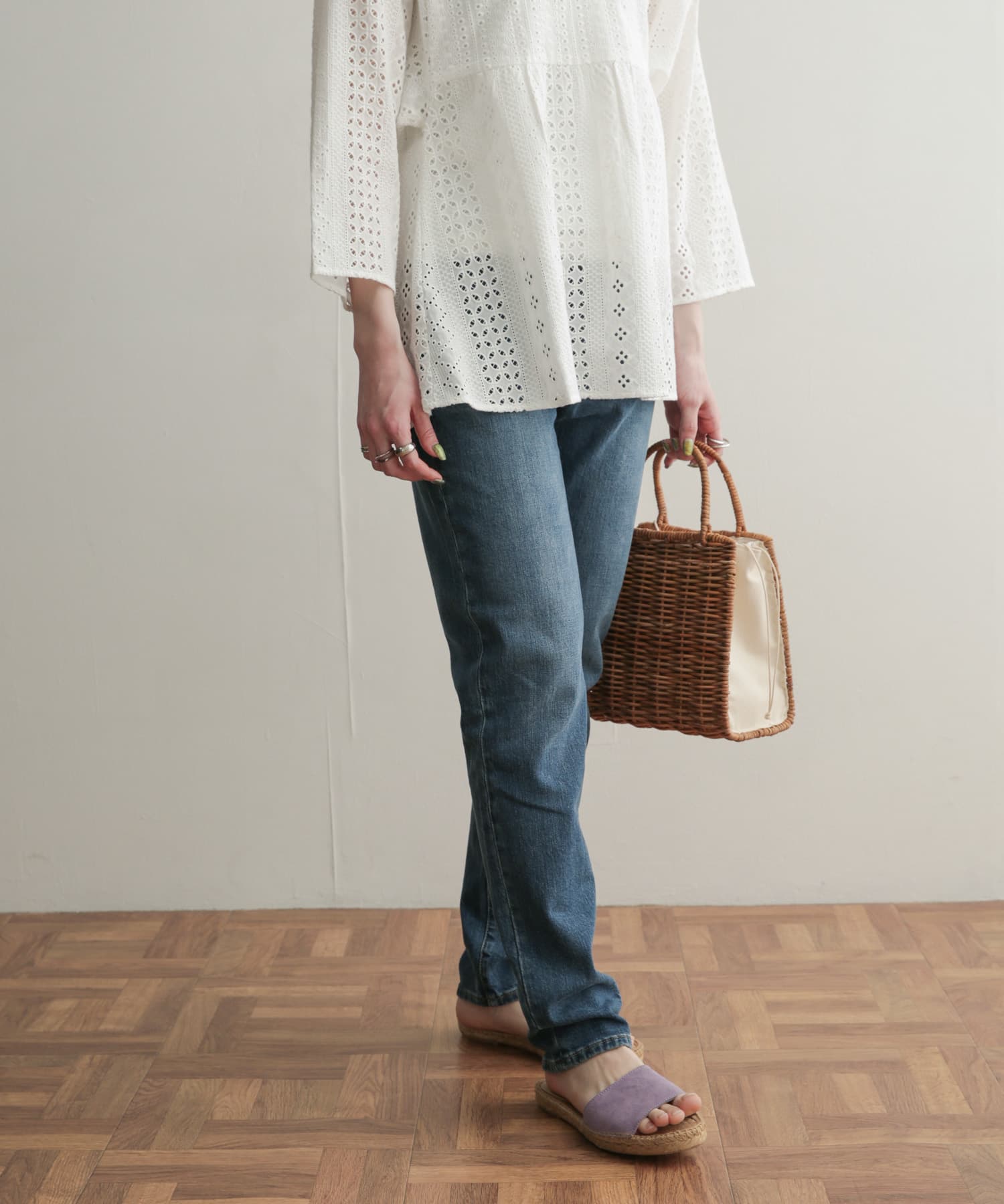 ストレッチテーパードデニム INDIGO 36