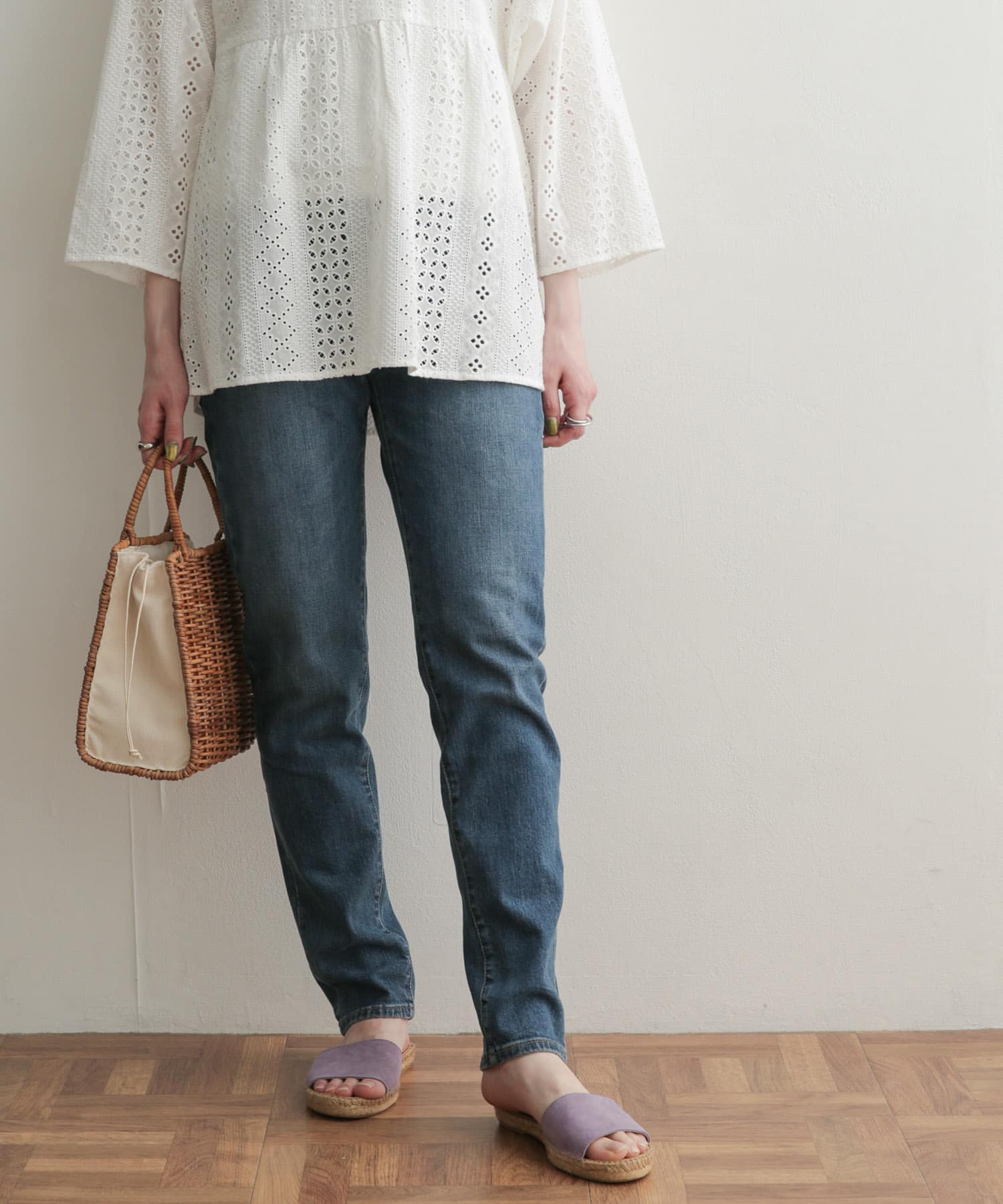 ストレッチテーパードデニム INDIGO 38