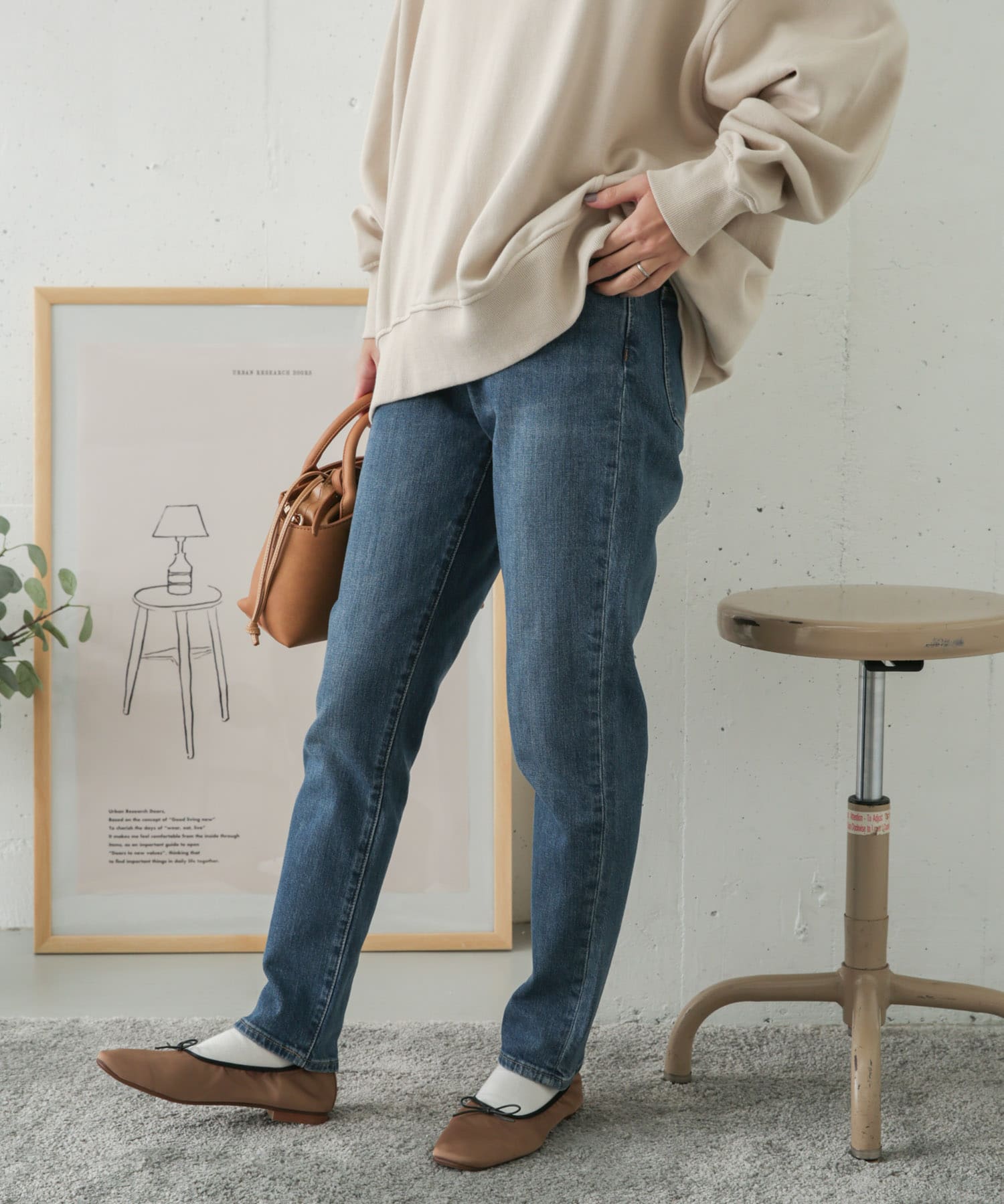 ストレッチテーパードデニム INDIGO 36