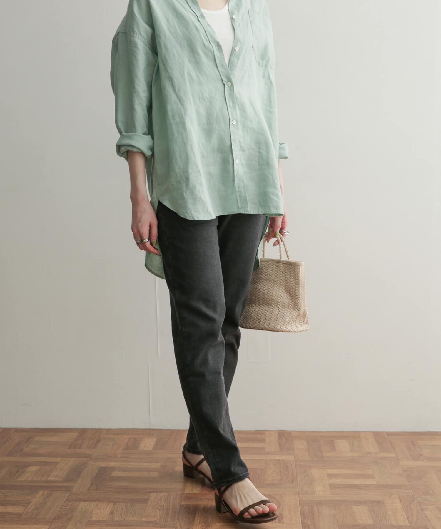 ストレッチテーパードデニム BLACK 36