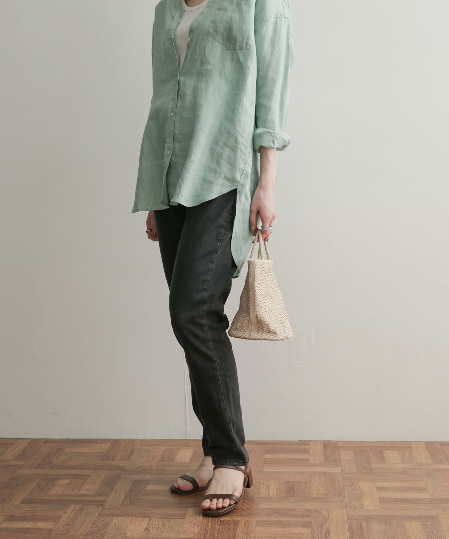 ストレッチテーパードデニム BLACK 36